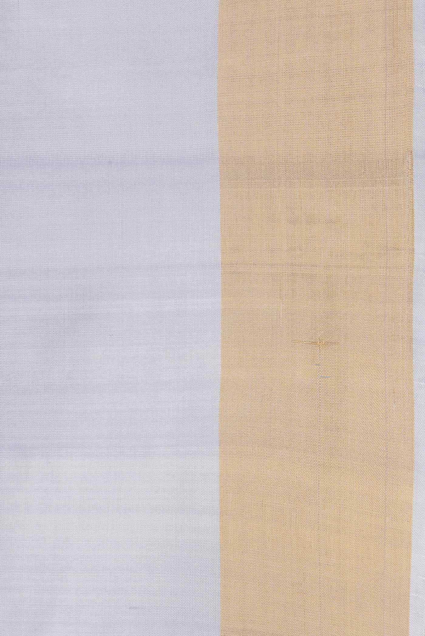 Border image of Grey Dual Tone Soft Silk Saree with Zari Butta on the body and Zari Border. 