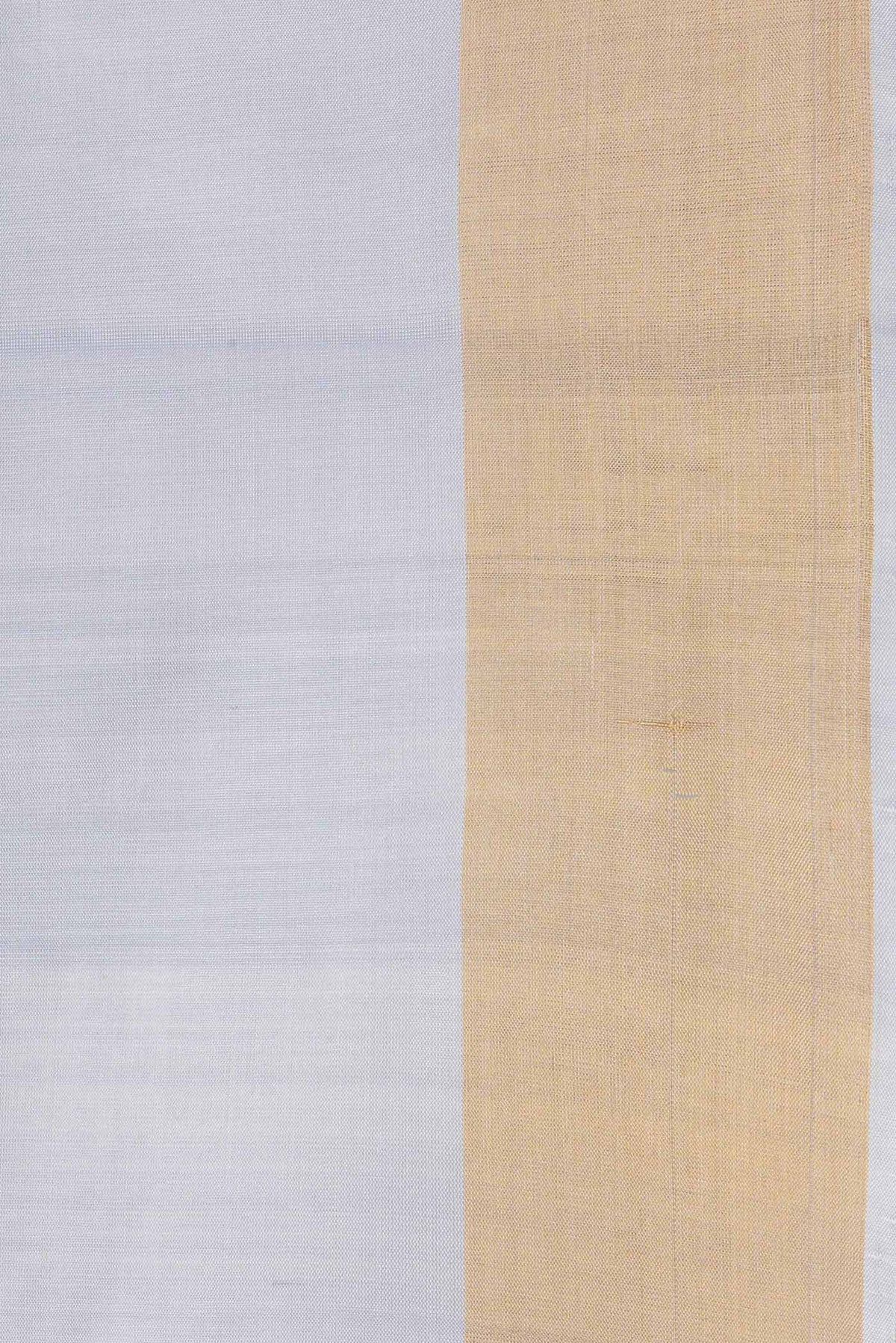 Border image of Grey Dual Tone Soft Silk Saree with Zari Butta on the body and Zari Border. 