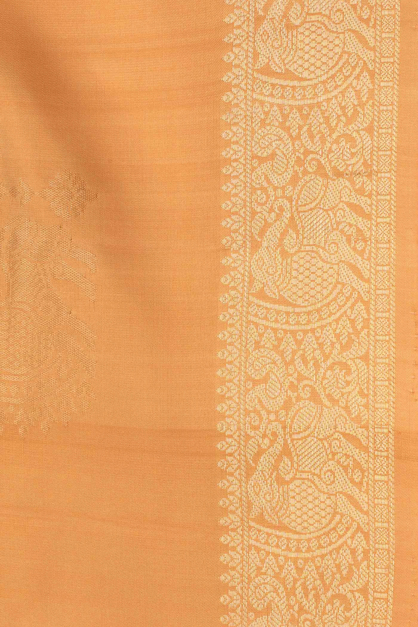 Border image of Sandal Dual Tone Soft Silk Saree with Zari Butta on the body and Zari Border. 