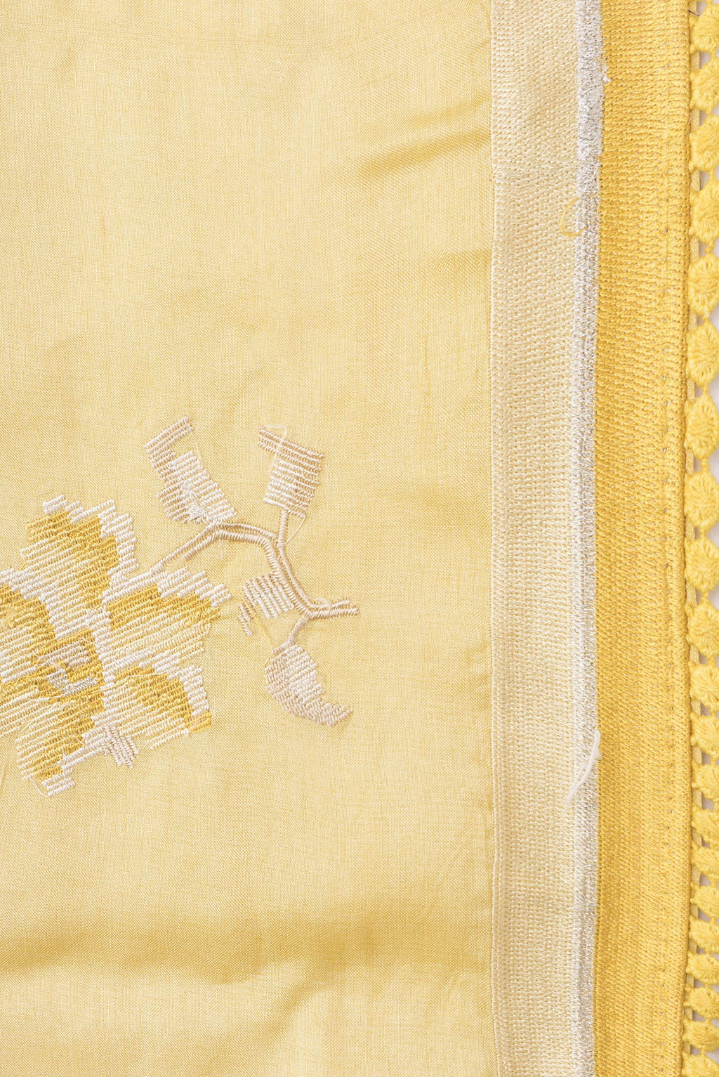 Border image of Sandal Dual Tone Tussar Silk Saree with Embroidery on the body and Embroidery Border. 
