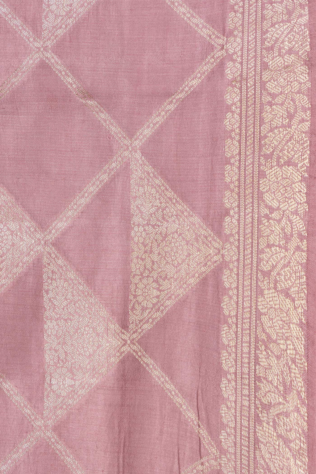 Border image of Purple Dual Tone Tussar Silk Saree with Zari Brocade on the body and Zari Border. 