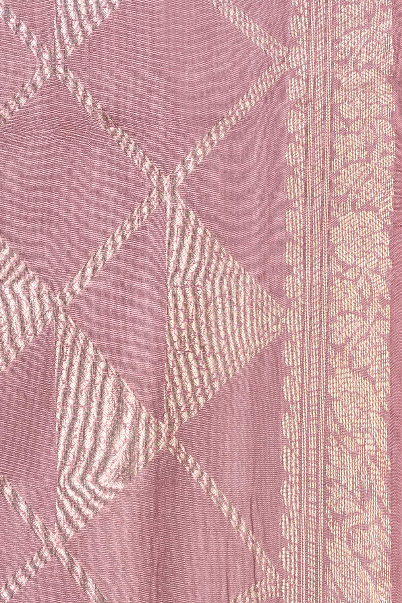 Border image of Purple Dual Tone Tussar Silk Saree with Zari Brocade on the body and Zari Border. 