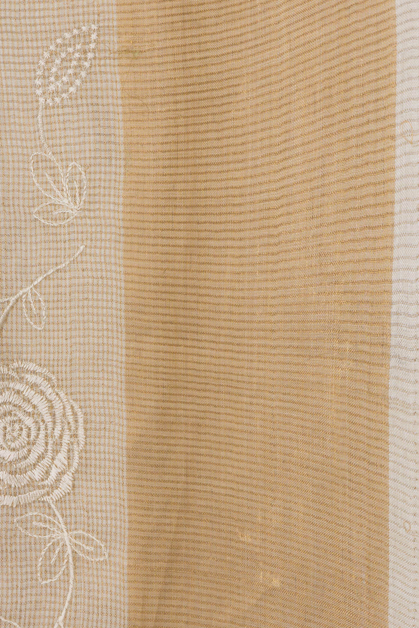 Border image of Sandal Dual Tone Tussar Silk Saree with Embroidery on the body and Zari Border. 