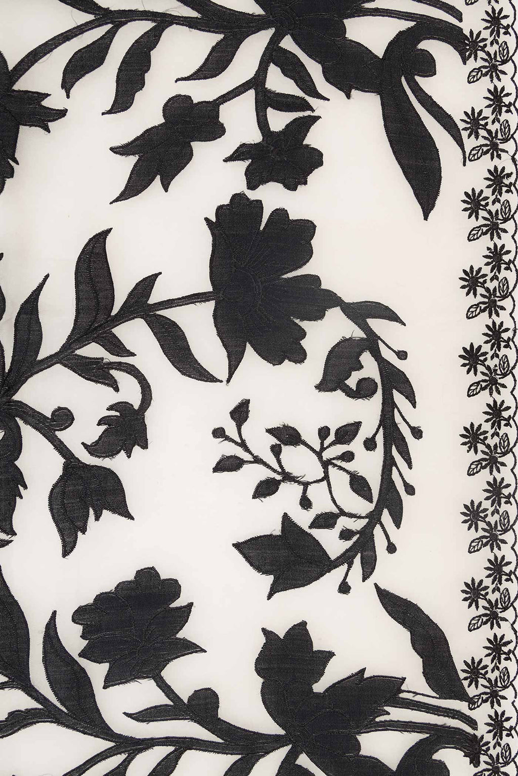 Border image of Beige Dual Tone Organza Silk Saree with Embroidery on the body and Embroidery Border. 