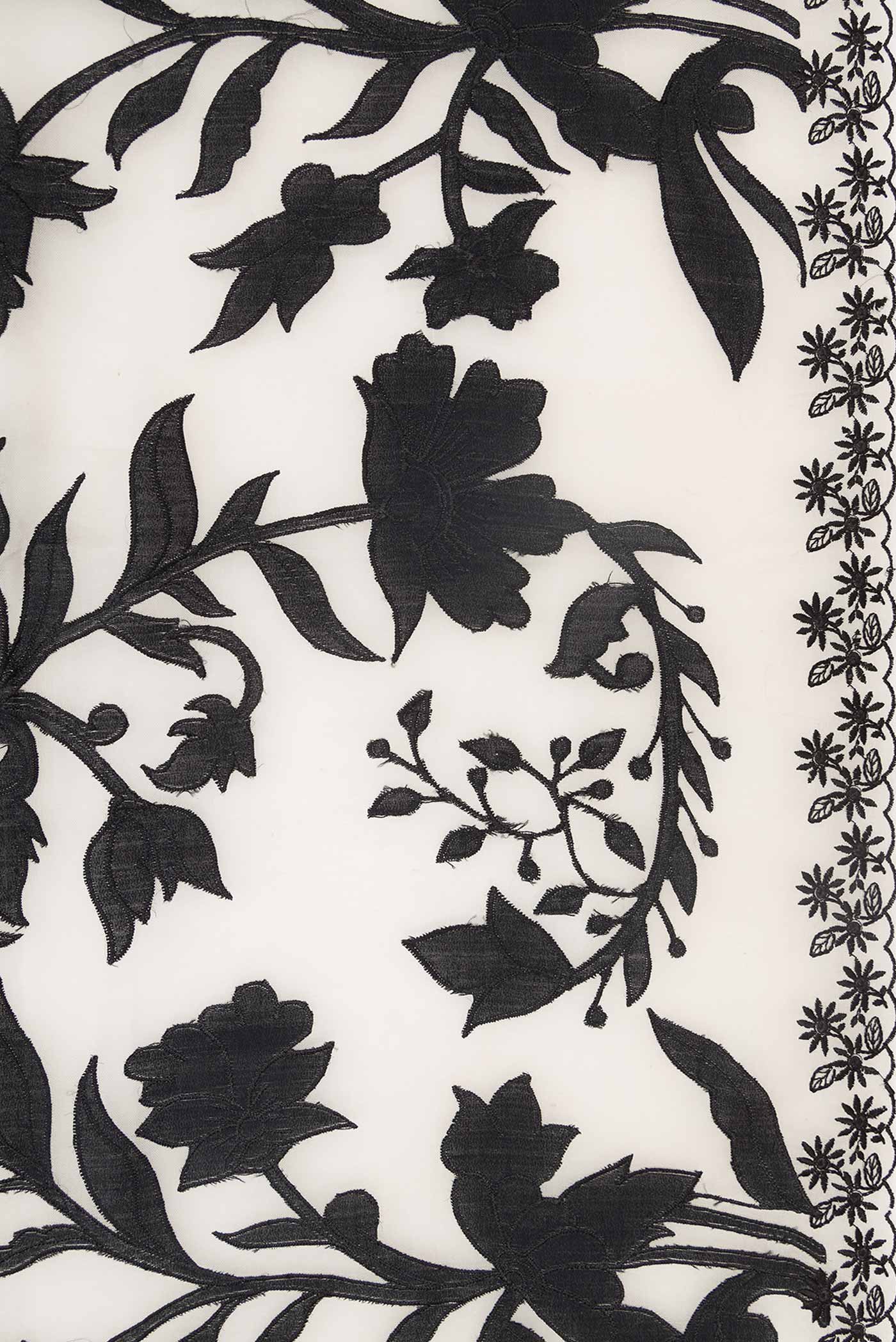 Border image of Beige Dual Tone Organza Silk Saree with Embroidery on the body and Embroidery Border. 