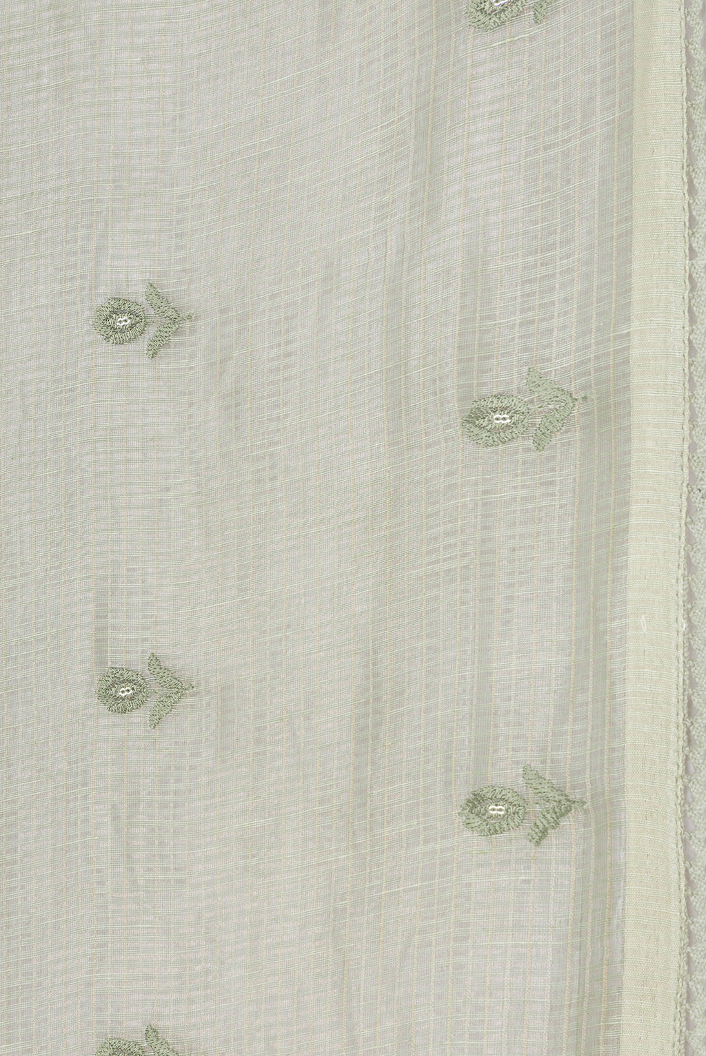 Border image of Pista Green Dual Tone Organza Silk Saree with Embroidery on the body and Embroidery Border. 