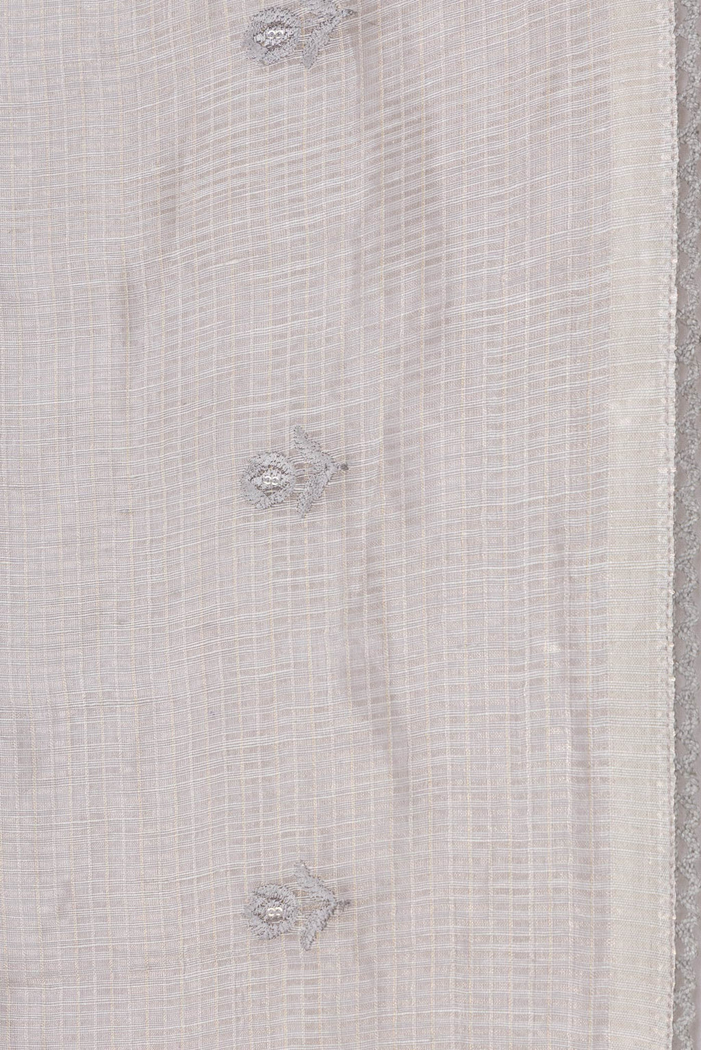 Border image of Grey Dual Tone Organza Silk Saree with Embroidery on the body and Embroidery Border. 