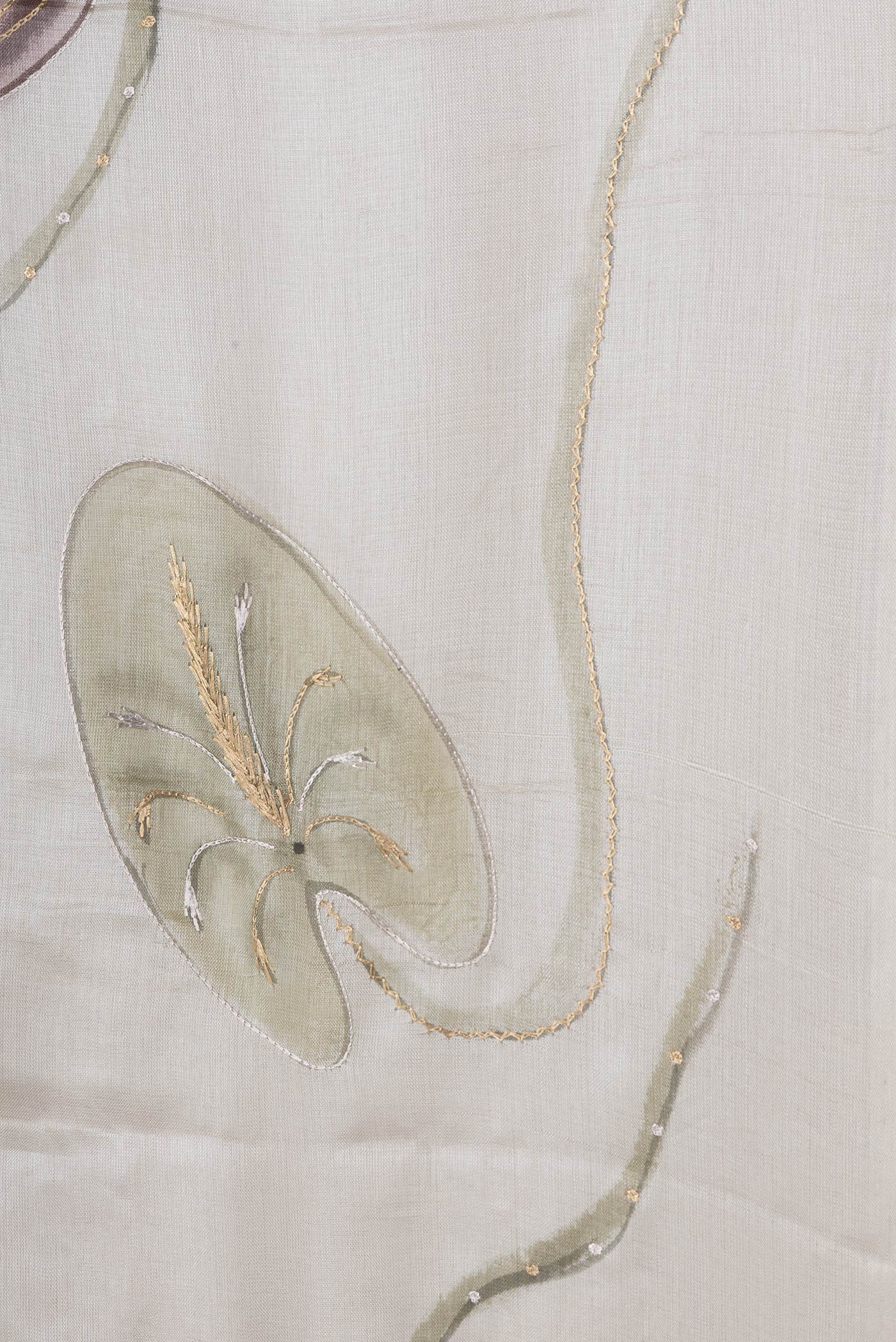 Border image of Beige Dual Tone Tussar Silk Saree with Plain Body and Fancy Border. 
