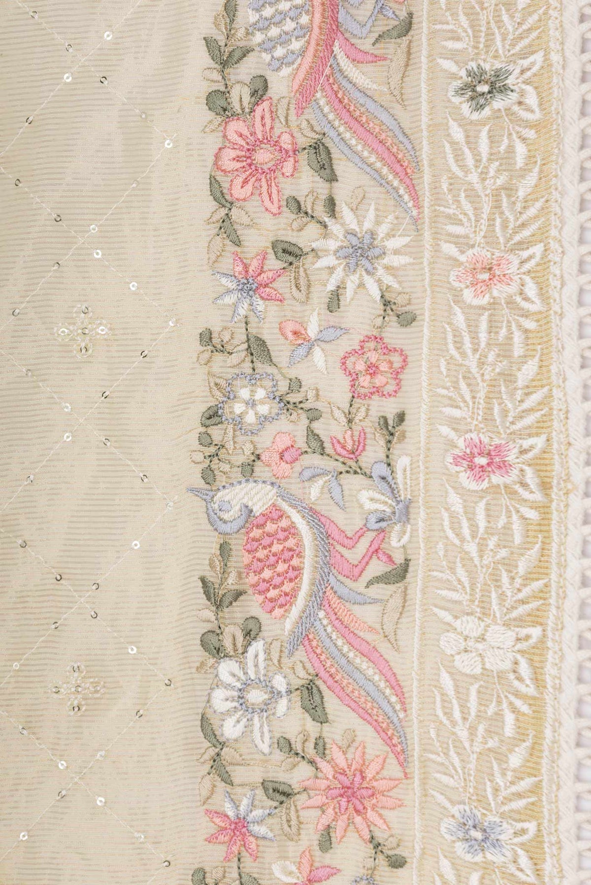 Border image of Yellow Dual Tone Kota Silk Saree with Embroidery on the body and Embroidery Border