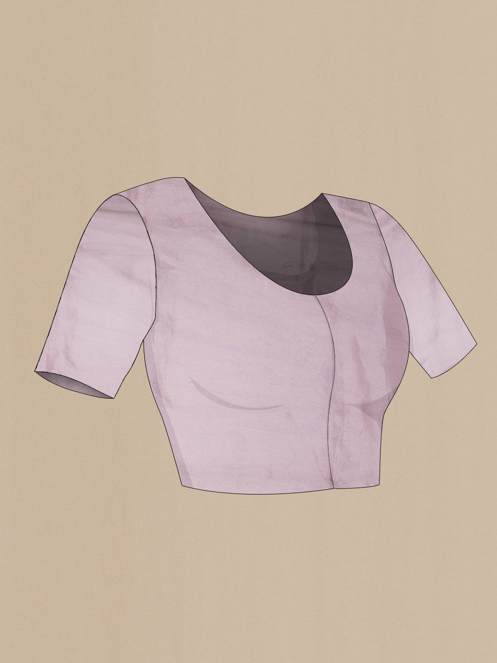 Close up image of the blouse of Pink Dual Tone Organza Silk Saree with Embroidery on the body and Embroidery Border. 