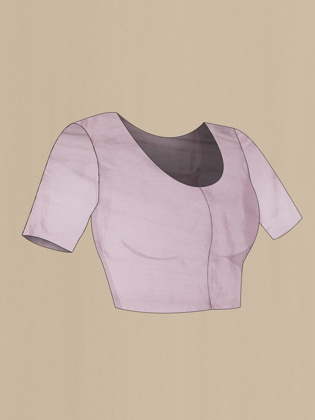 Close up image of the blouse of Pink Dual Tone Organza Silk Saree with Embroidery on the body and Embroidery Border. 