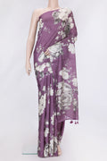 Purple Dual Tone Tussar Silk Saree with Embroidery on the body and Without Border.  displayed on a mannequin
