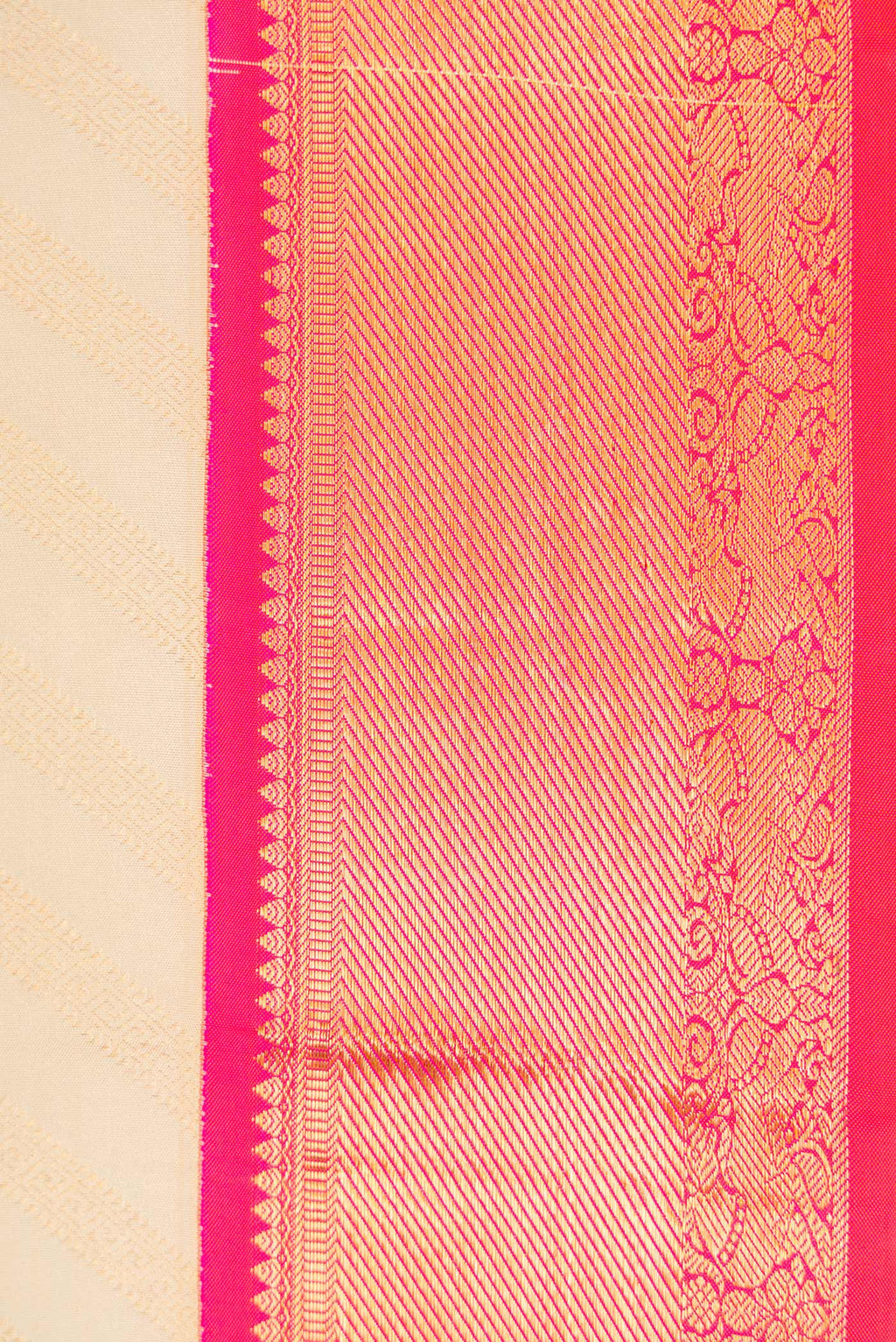 Border image of Sandal Dual Tone Kanjivaram Silk Saree with Zari Brocade on the body and Zari Border. 