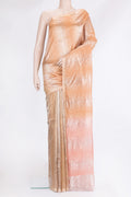 Multi Color Tussar Silk Saree with Stripes on the body and Zari Border.  displayed on a mannequin