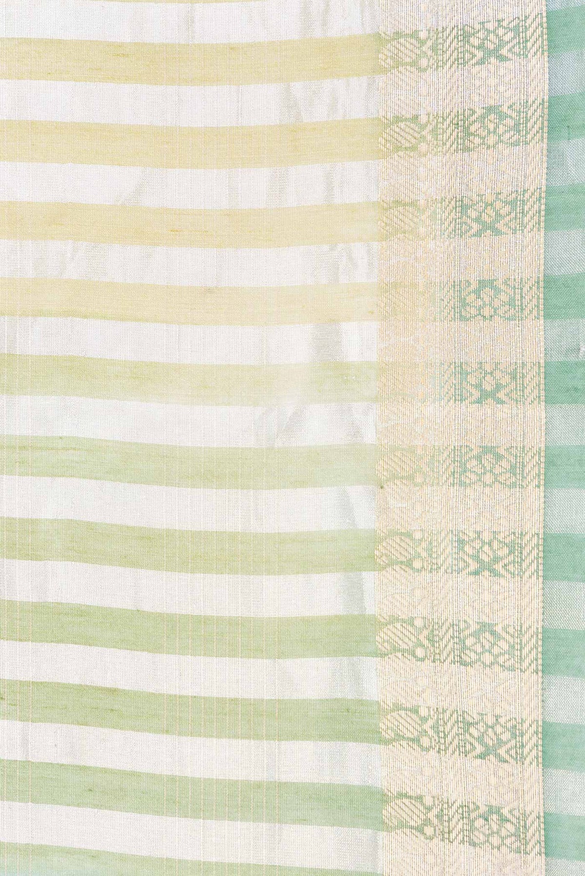 Border image of Multi Color Organza Silk Saree with Stripes on the body and Zari Border