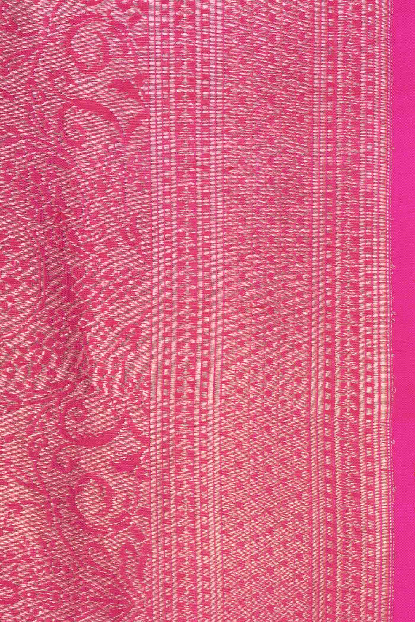 Border image of Pink Dual Tone Banarasi Silk Saree with Zari Brocade on the body and Zari Border
