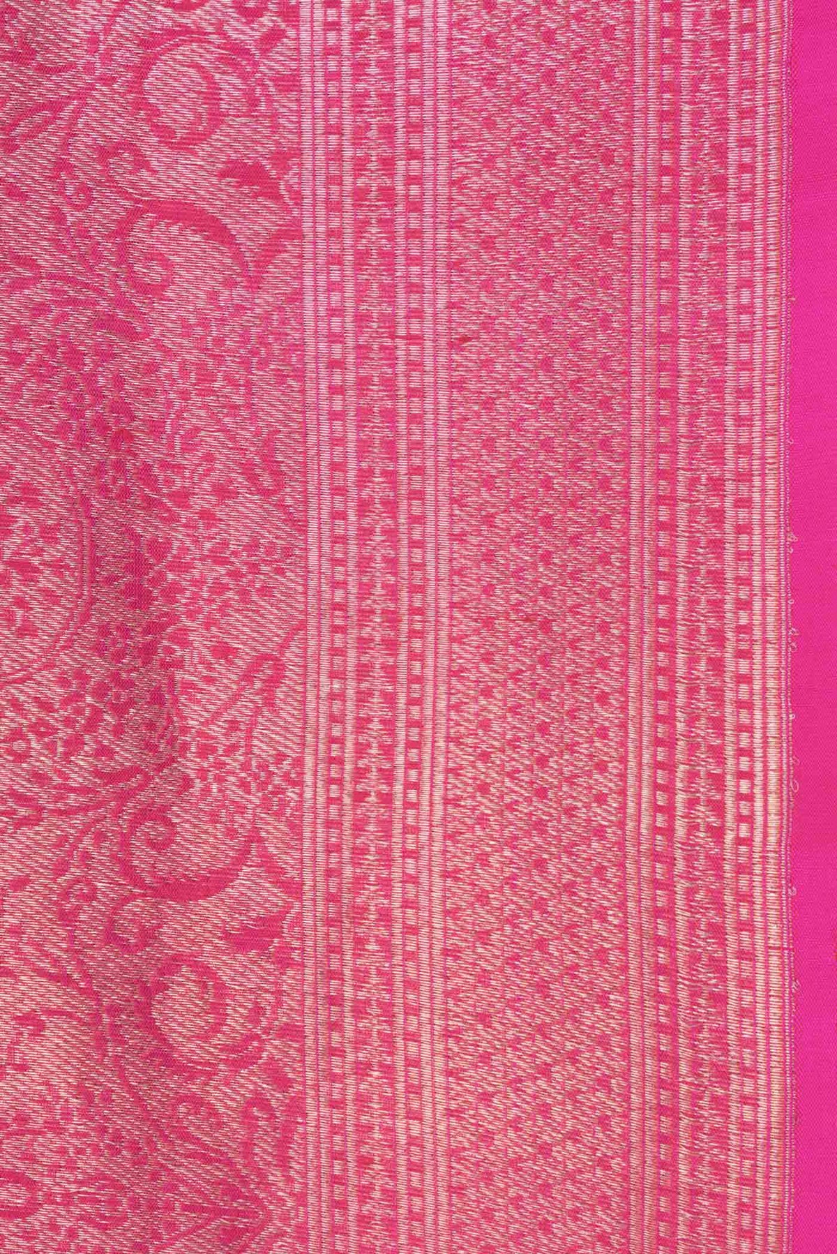 Border image of Pink Dual Tone Banarasi Silk Saree with Zari Brocade on the body and Zari Border