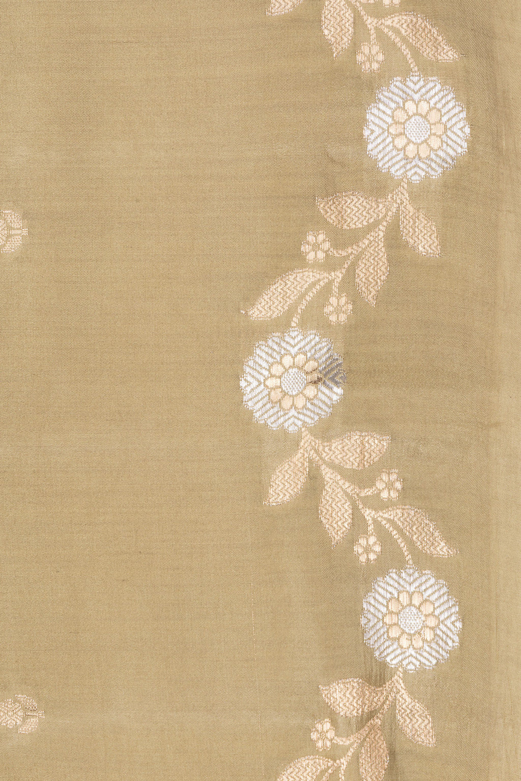 Border image of Beige Dual Tone Tussar Silk Saree with Zari Butta on the body and Fancy Border. 