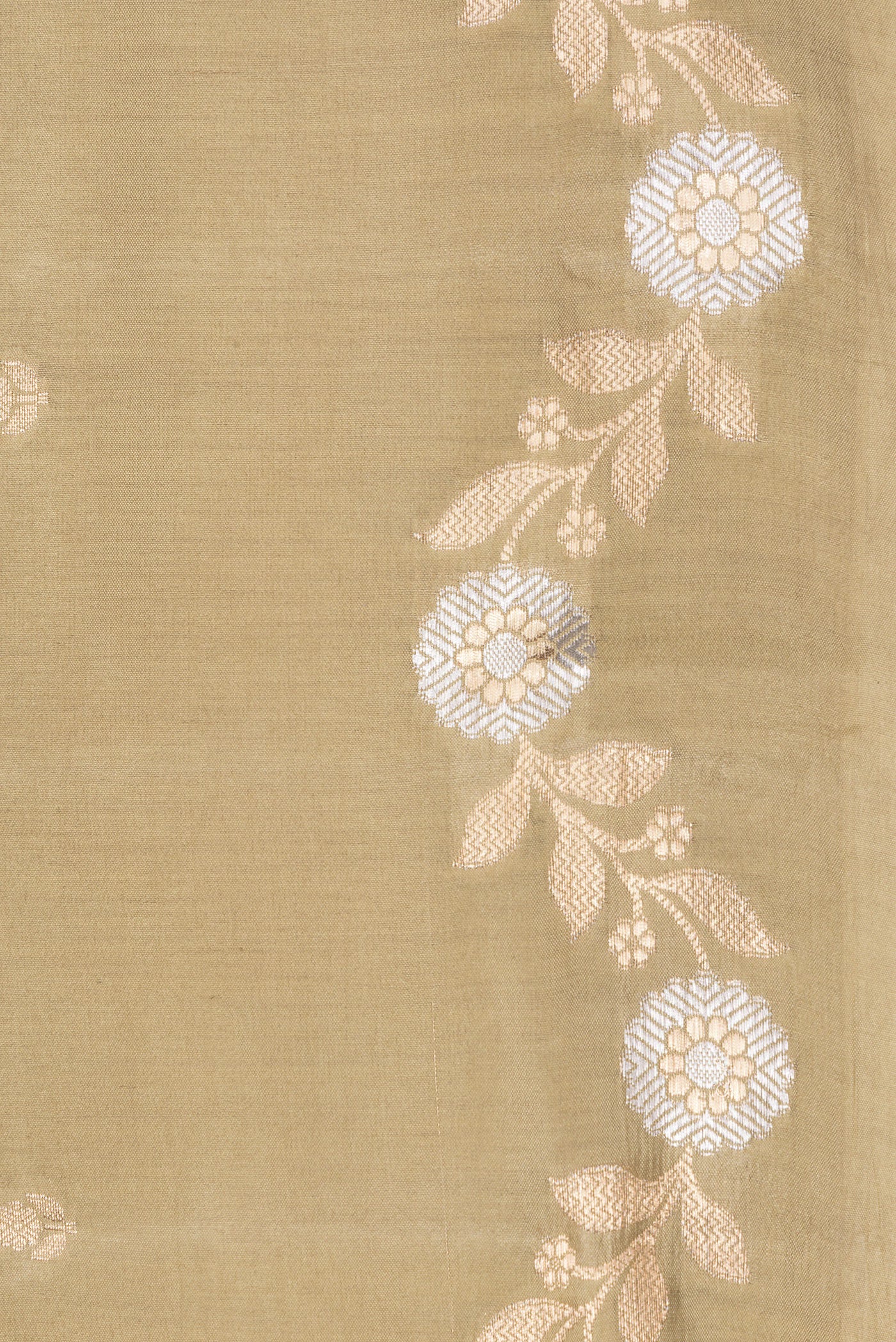 Border image of Beige Dual Tone Tussar Silk Saree with Zari Butta on the body and Fancy Border. 