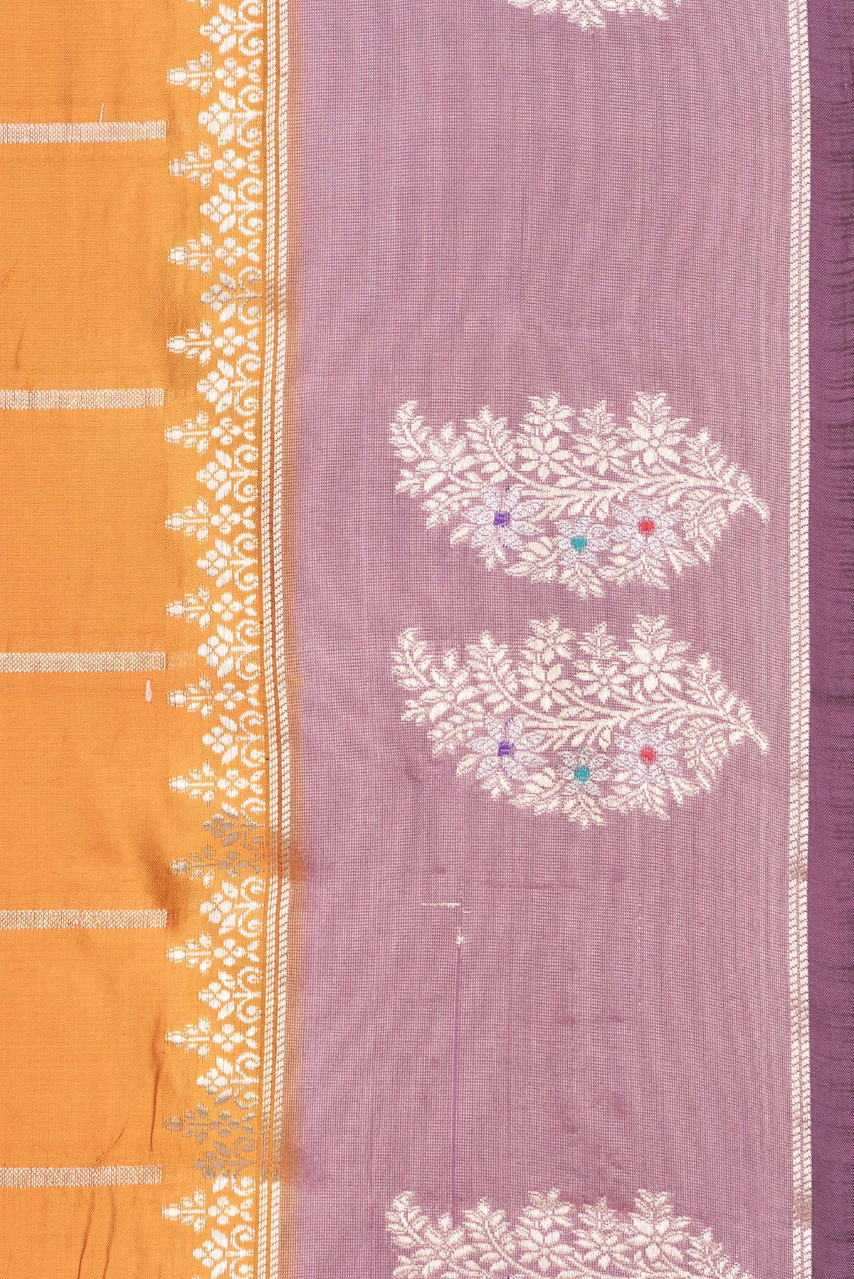 Border image of Pure Silk Rust Dual Tone Tussar Saree with Checked design on the body and Fancy Border. 