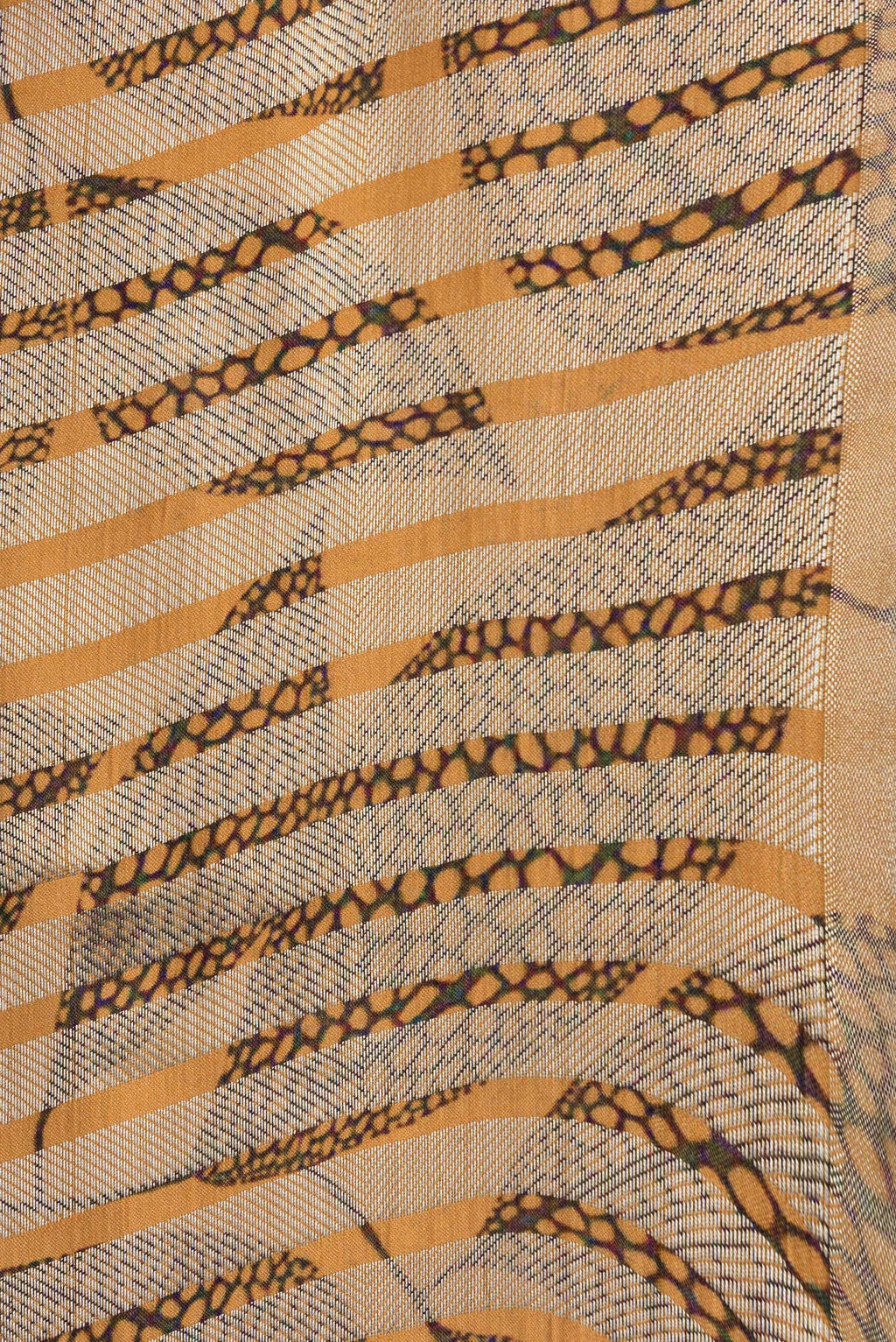 Border image of Sandal Dual Tone Tussar Silk Saree with Stripes on the body and Thin Zari Line. 
