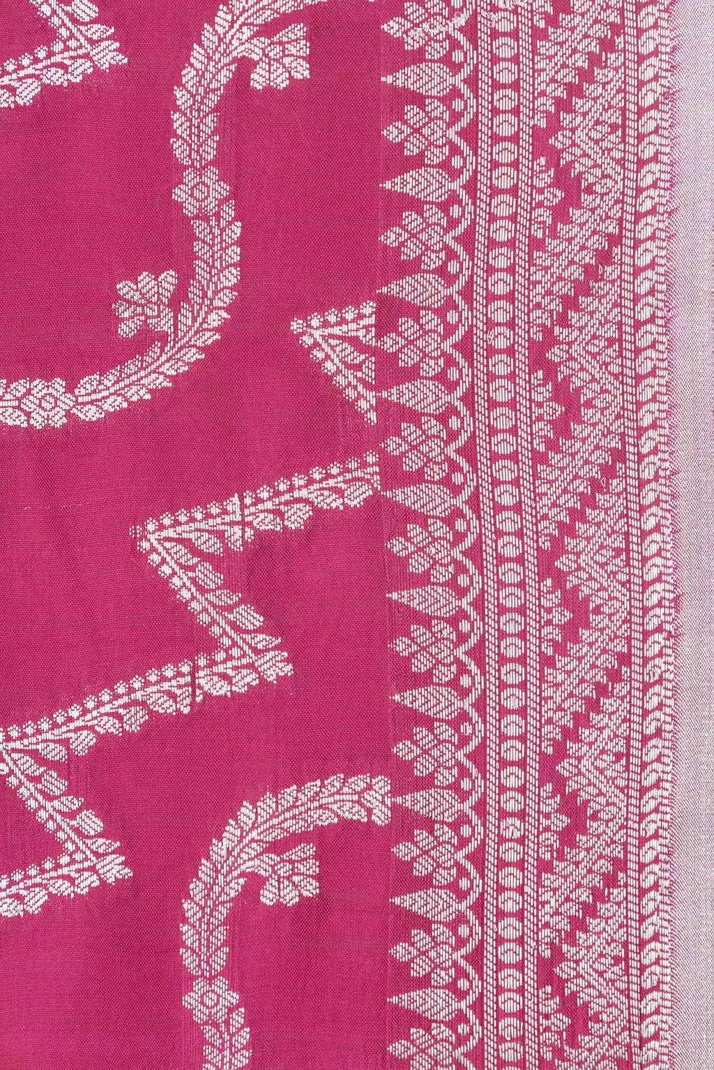 Border image of Pink Dual Tone Tussar Silk Saree with Zari Brocade on the body and Zari Border. 