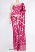 Pink Dual Tone Tussar Silk Saree with Zari Brocade on the body and Zari Border.  displayed on a mannequin