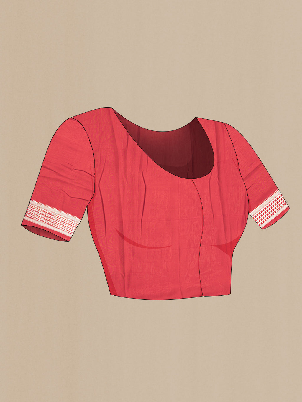 Close up image of the blouse of Pink Dual Tone Banarasi Saree with Zari Brocade on the body and Zari Border. 