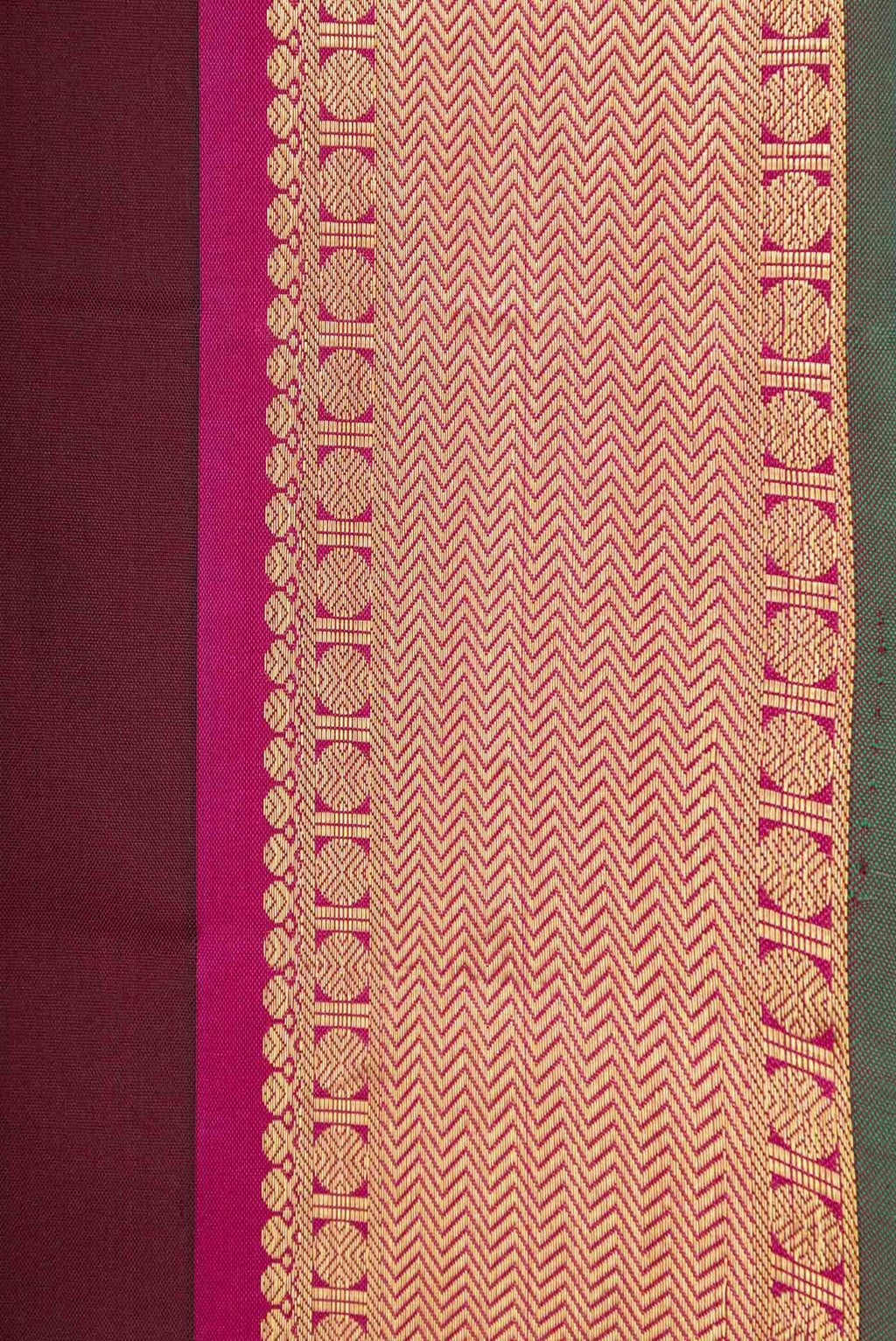 Border image of Maroon Dual Tone Kanchipuram Silk Saree with Zari Butta on the body and Zari Border