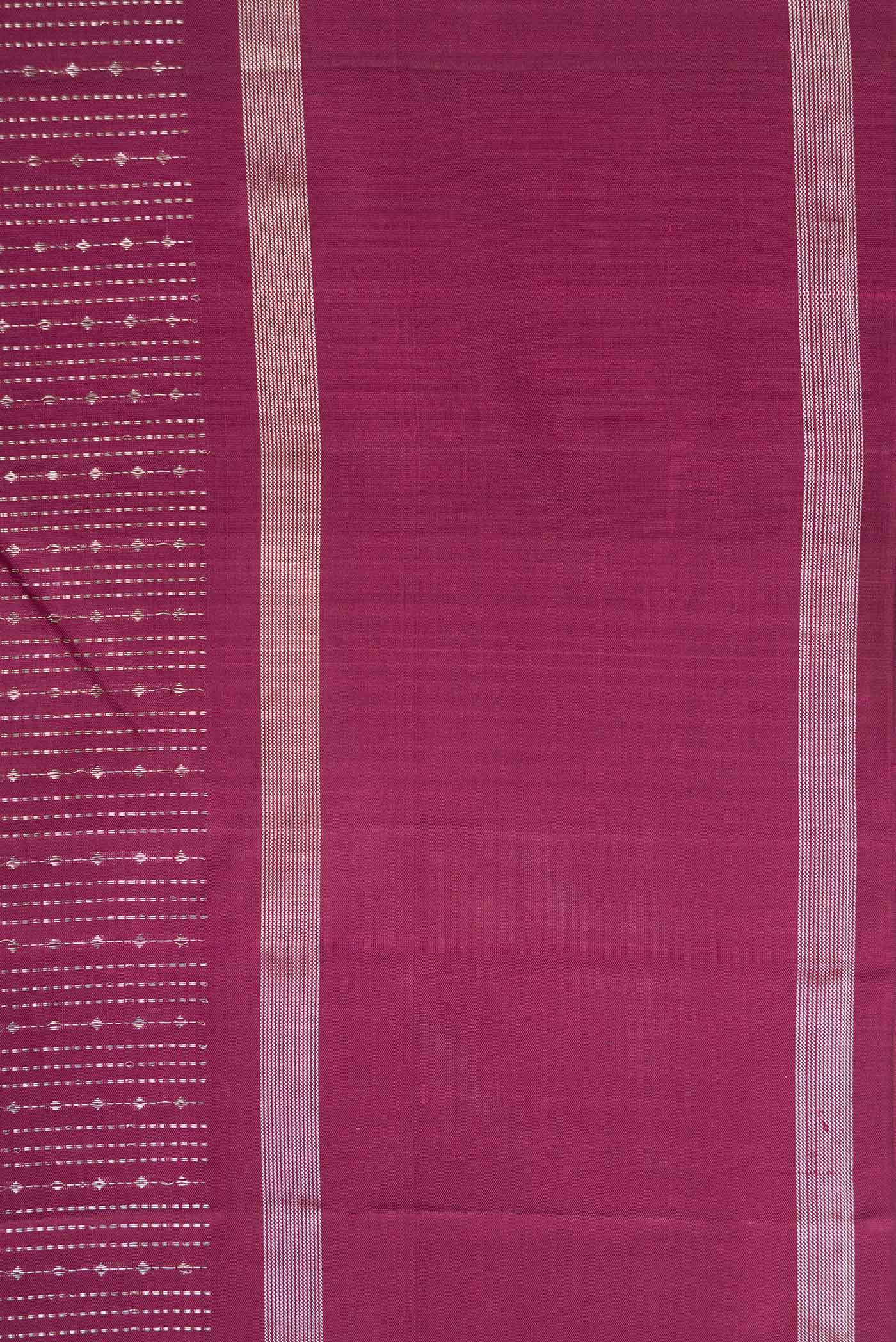 Border image of Maroon Dual Tone Kanchipuram Silk Saree with Stripes on the body and Zari Border