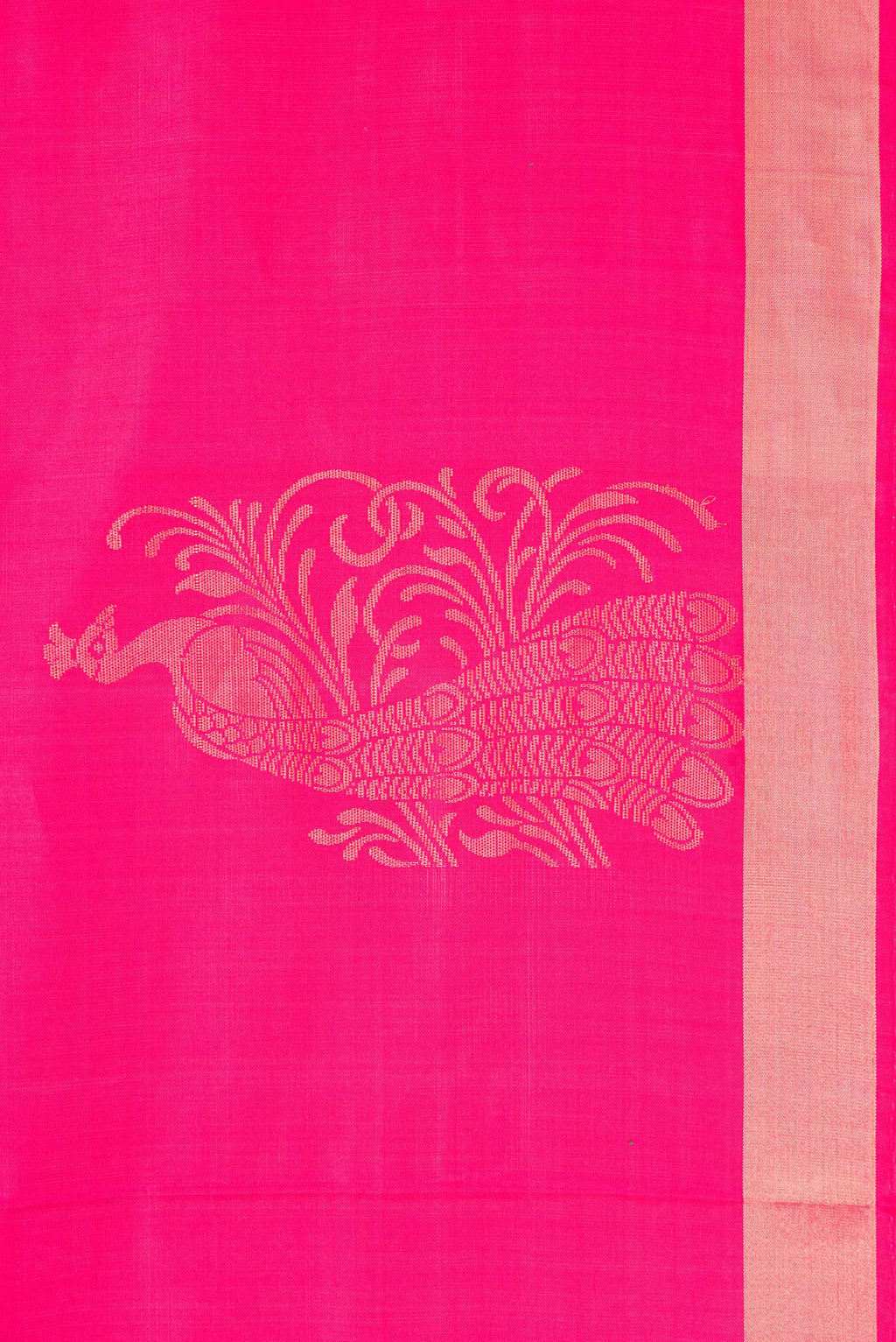 Border image of Pink Dual Tone Soft Silk Saree with Zari Butta on the body and Zari Border. 