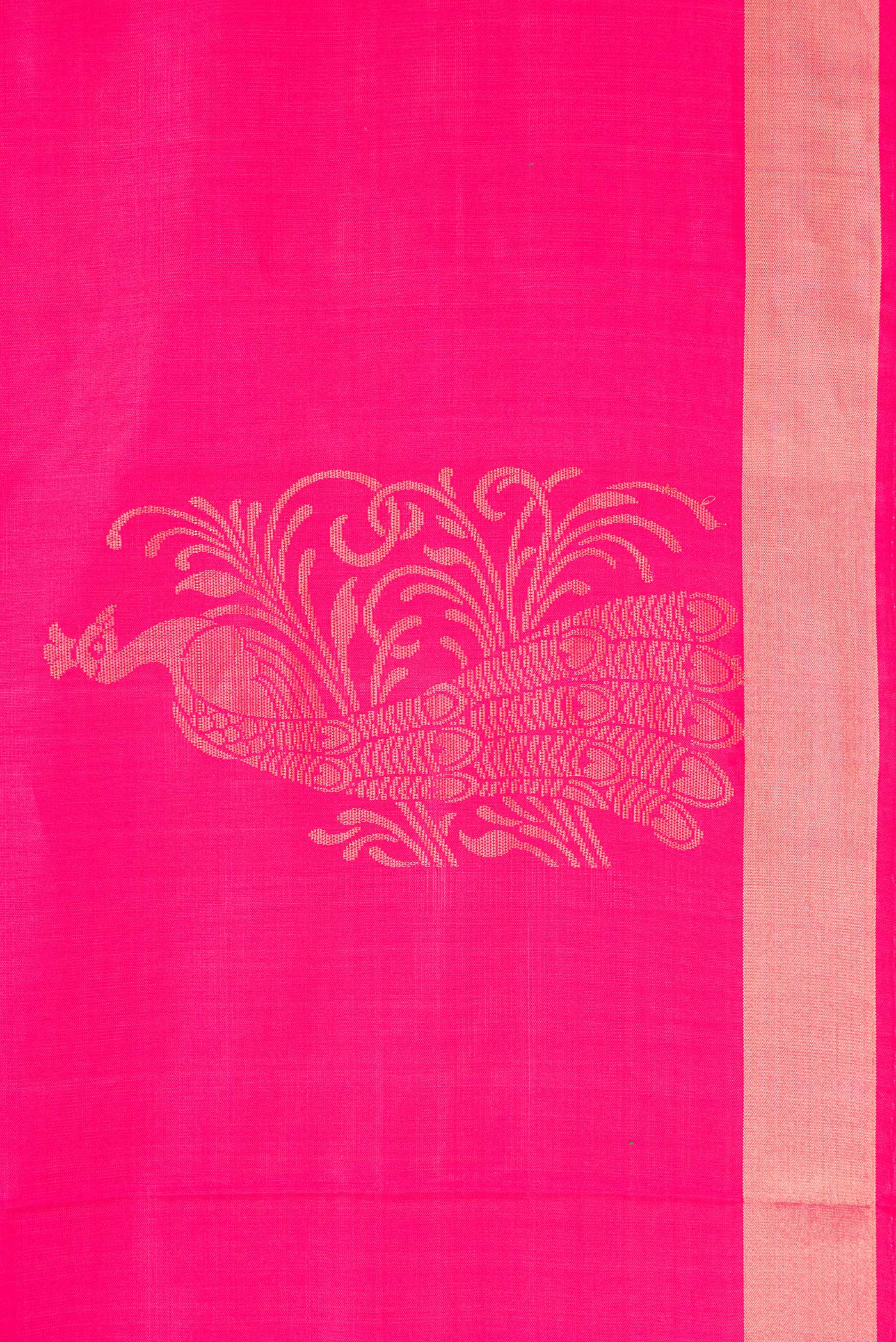 Border image of Pink Dual Tone Soft Silk Saree with Zari Butta on the body and Zari Border. 