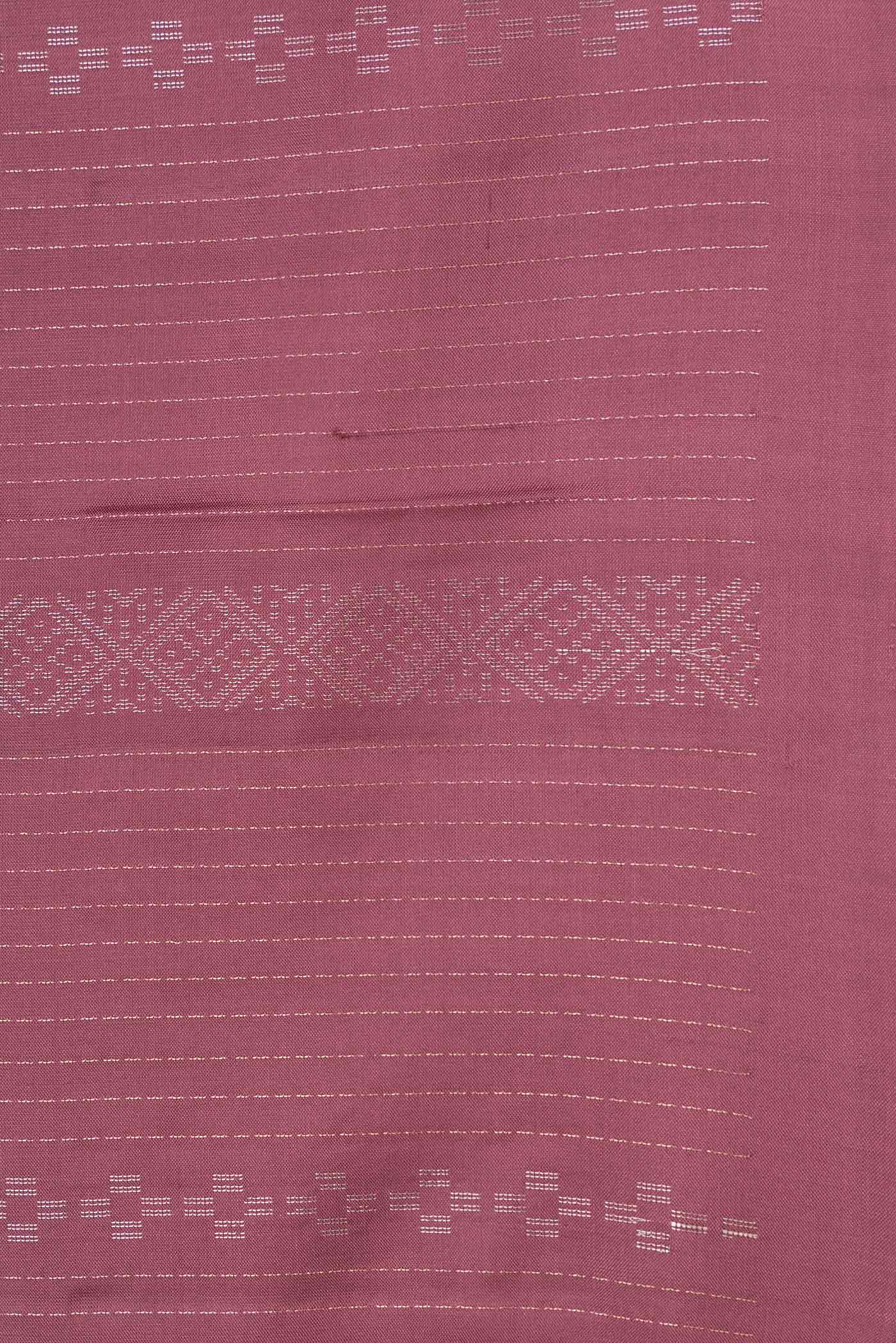 Border image of Maroon Dual Tone Soft Silk Saree with Stripes on the body and Without Border. 