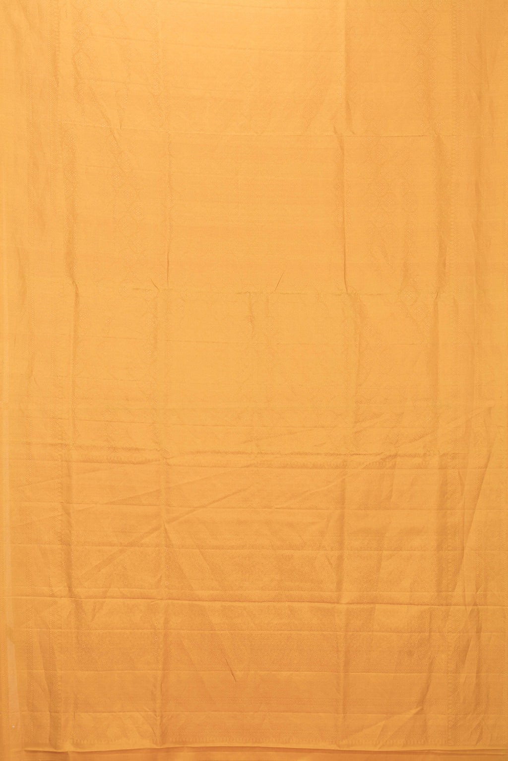 Flat view of Yellow Dual Tone Soft Silk Saree with Zari Brocade on the body and Zari Border. 