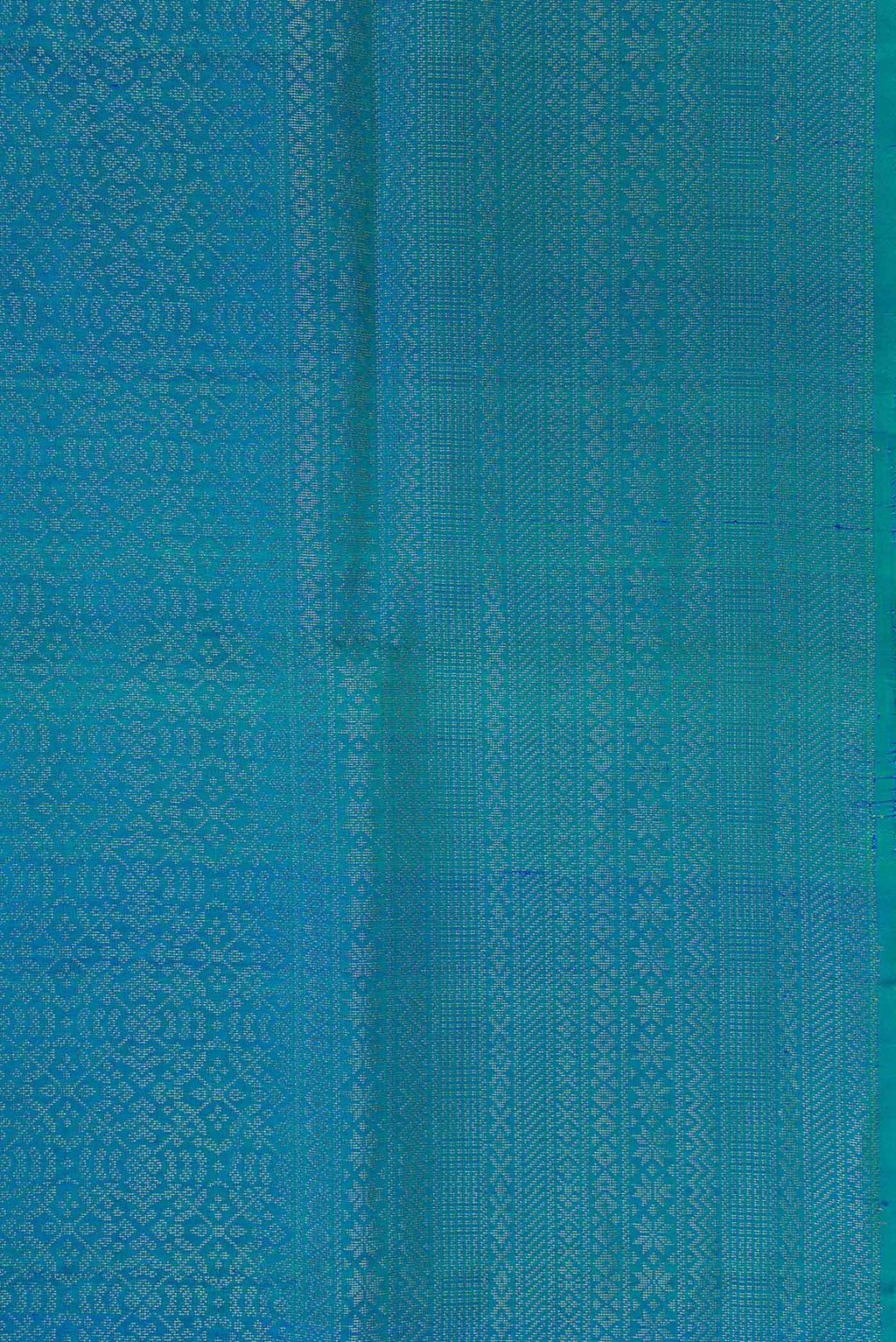 Border image of Peacock Blue Dual Tone Soft Silk Saree with Zari Brocade on the body and Zari Border. 