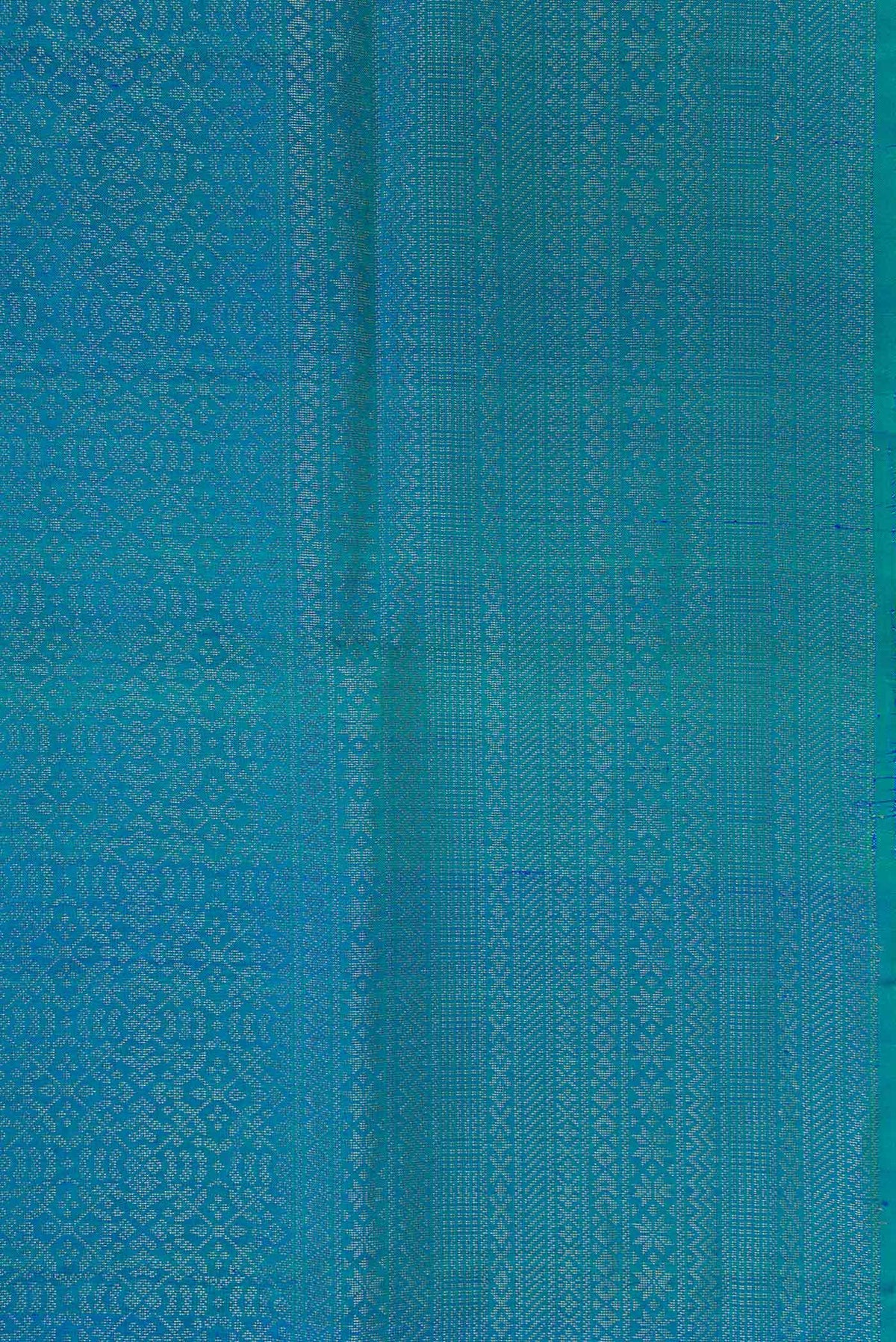 Border image of Peacock Blue Dual Tone Soft Silk Saree with Zari Brocade on the body and Zari Border. 
