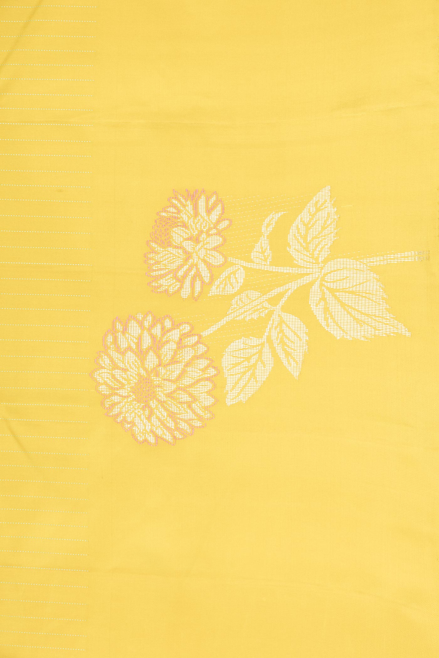 Border image of Yellow Dual Tone Kanchipuram Saree with Stripes on the body and Fancy Border