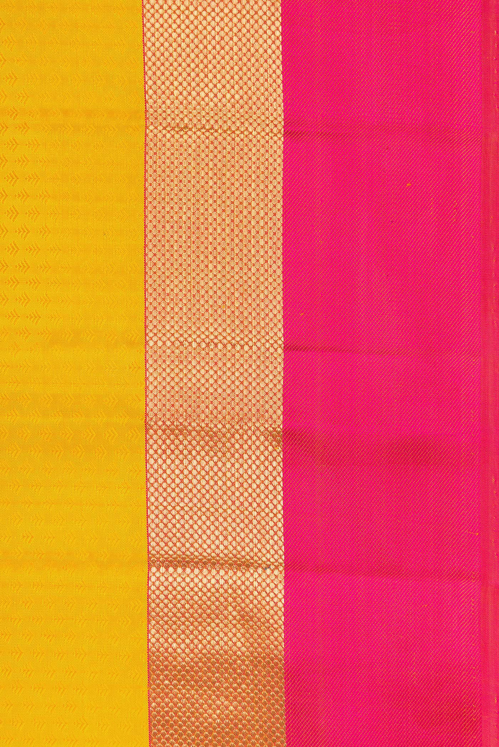 Border image of Yellow Dual Tone Kanjivaram Silk Saree with Jacquard design on the body and Zari Border. 