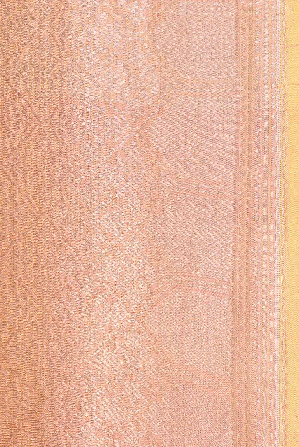 Border image of Peach Banarasi Silk Saree with Zari Brocade on the body and Zari Border