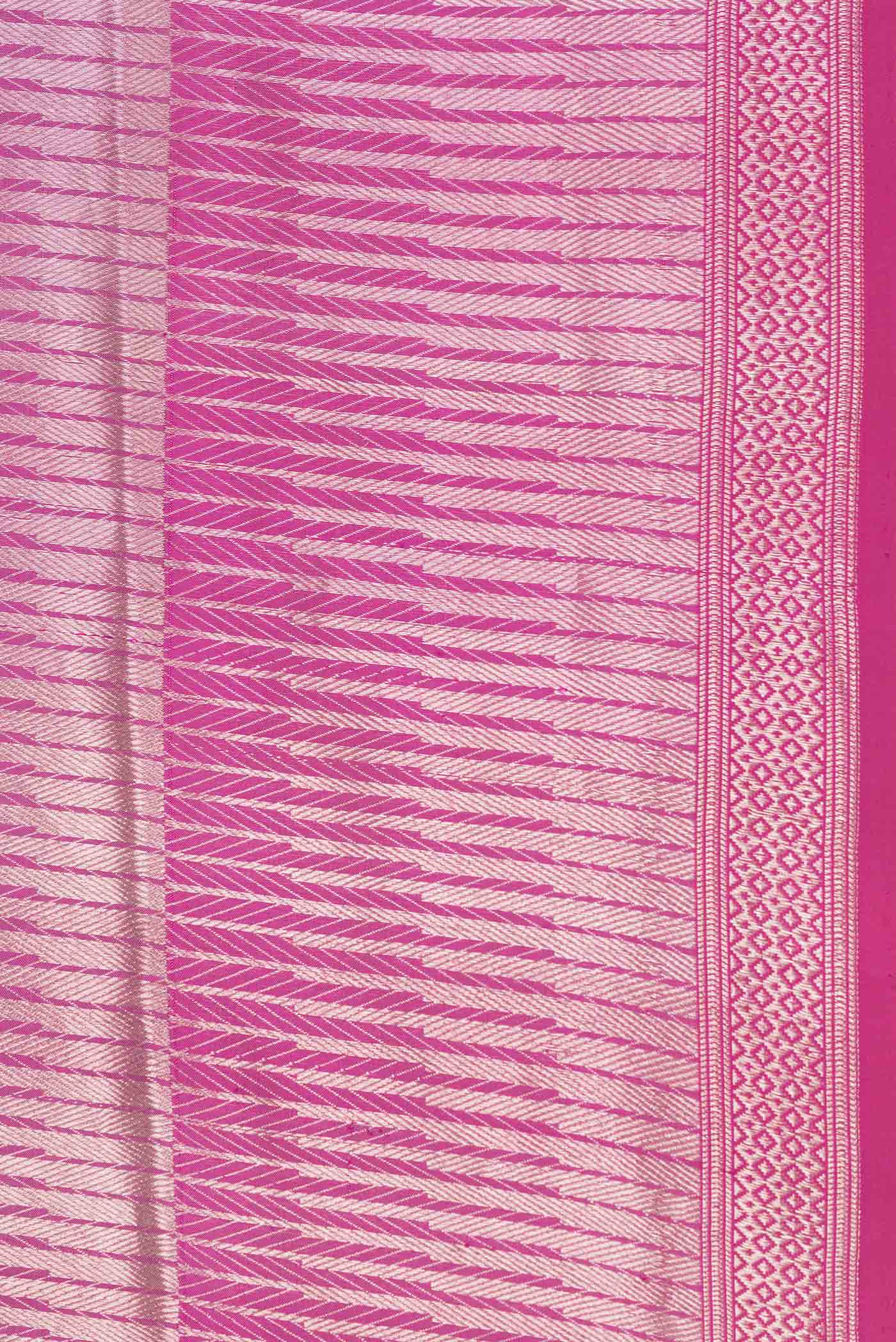 Border image of Magenta Banarasi Silk Saree with Zari Brocade on the body and Zari Border