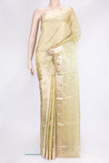 Pista Green Dual Tone Organza Silk Saree with Zari Brocade on the body and Zari Border.  displayed on a mannequin