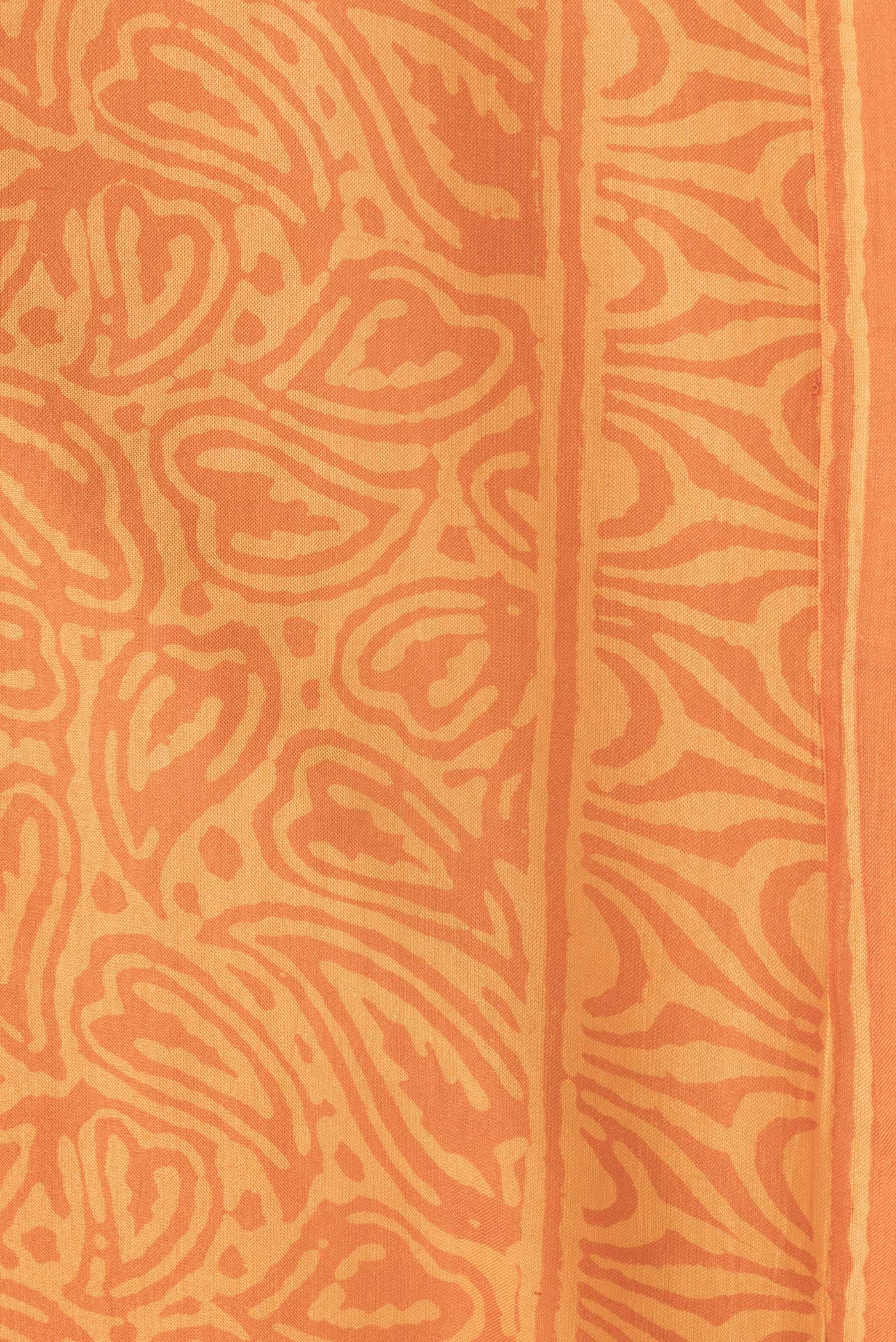 Border image of Orange Dual Tone Printed Silk Saree with Printed design on the body and Printed Border. 