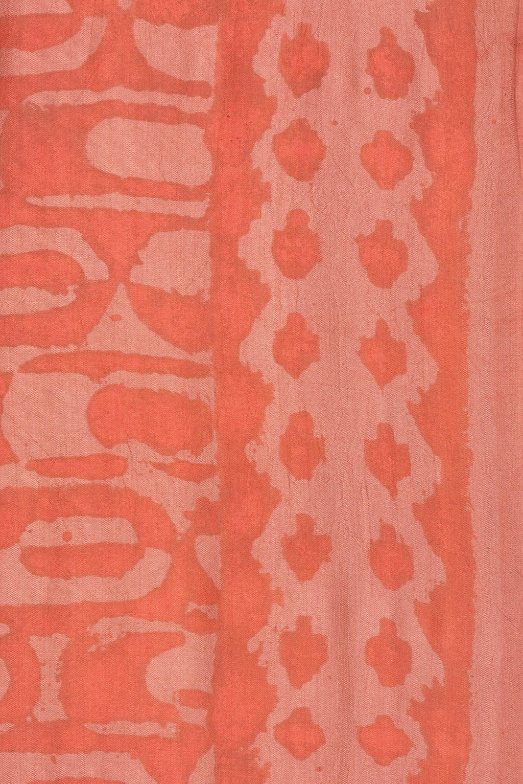 Border image of Pure Silk Peach Dual Tone Tussar Saree with Printed design on the body and Printed Border. 