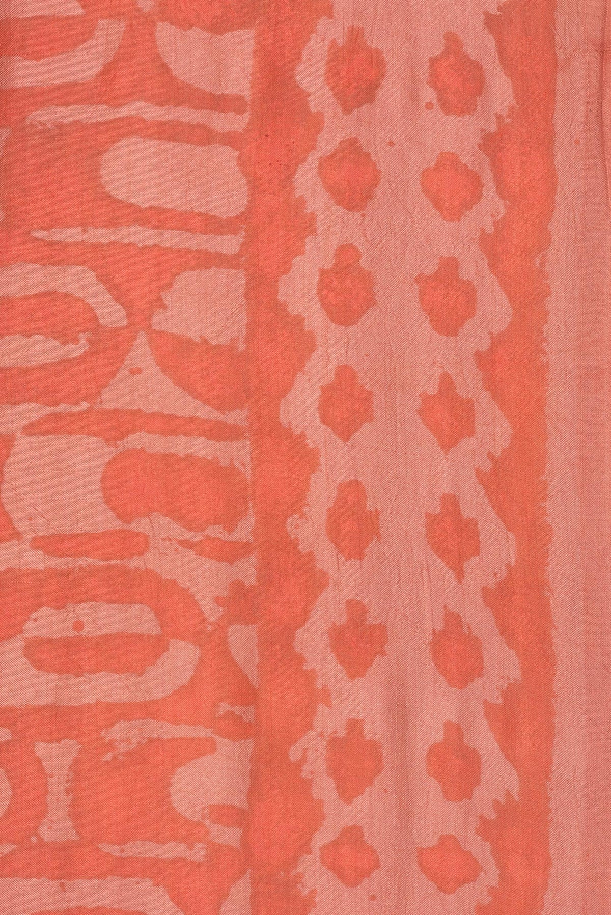 Border image of Pure Silk Peach Dual Tone Tussar Saree with Printed design on the body and Printed Border. 