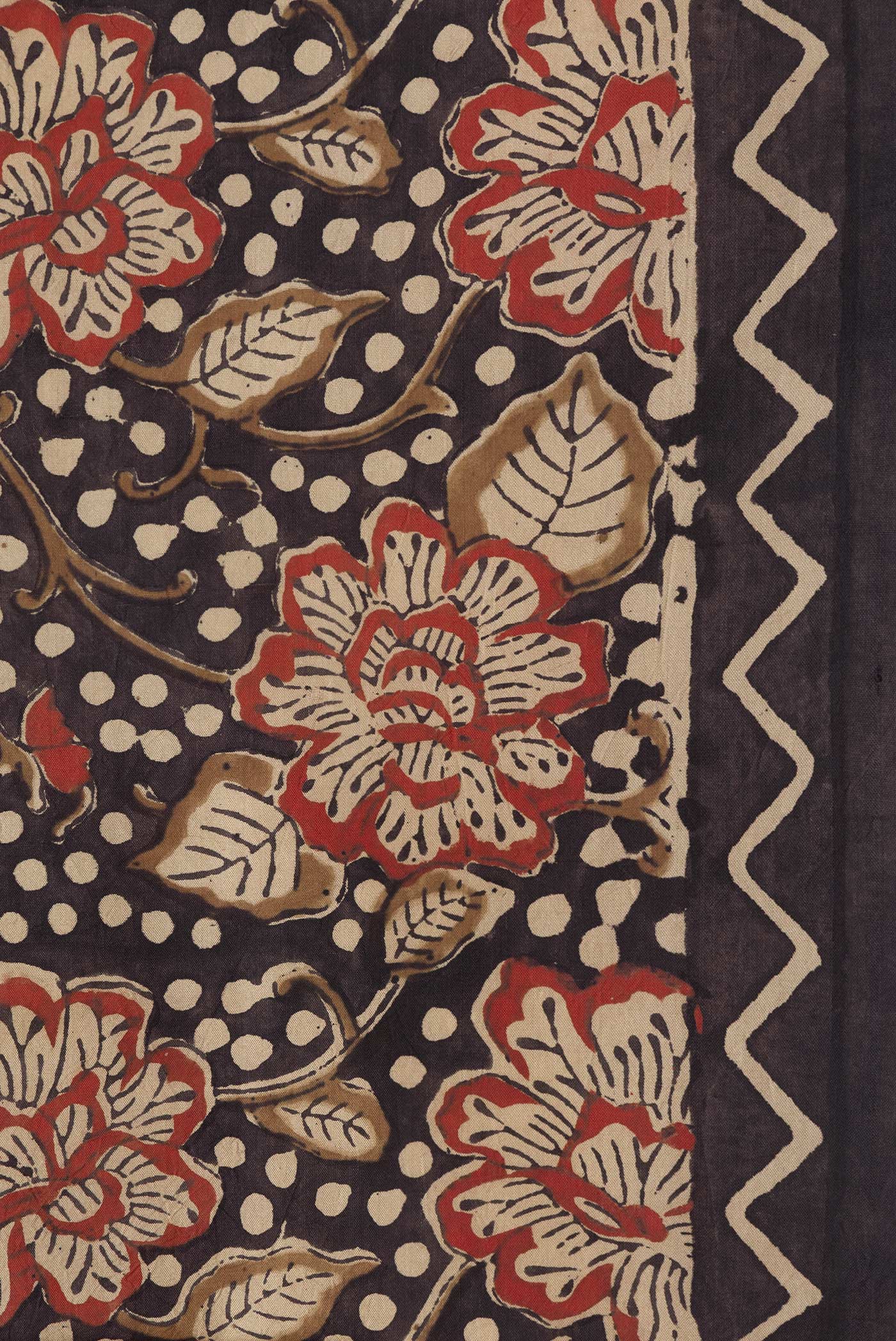 Border image of Coffee Brown Dual Tone Printed Silk Saree with Printed design on the body and Printed Border. 