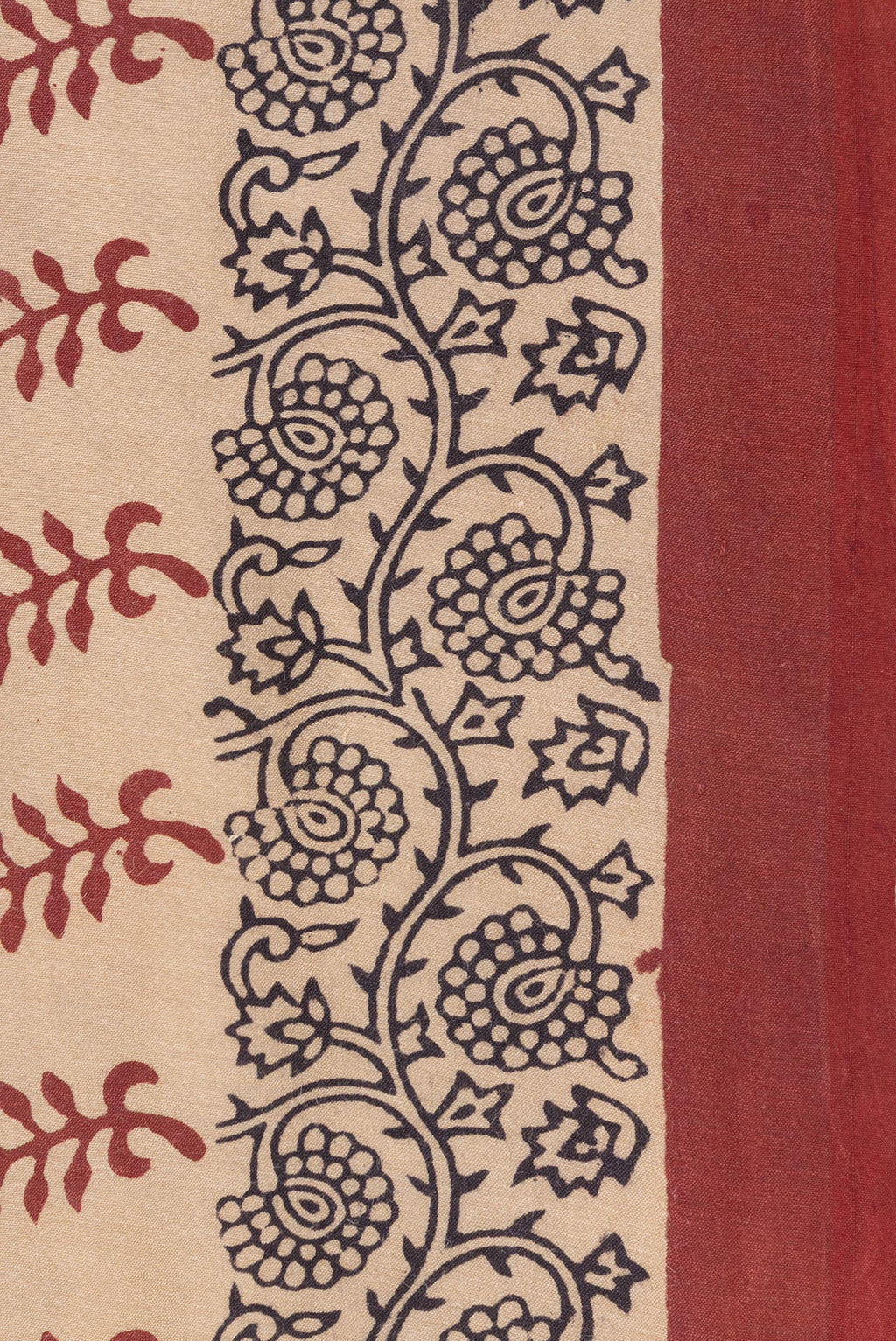 Border image of Pure Silk Beige Dual Tone Tussar Saree with Printed design on the body and Printed Border. 
