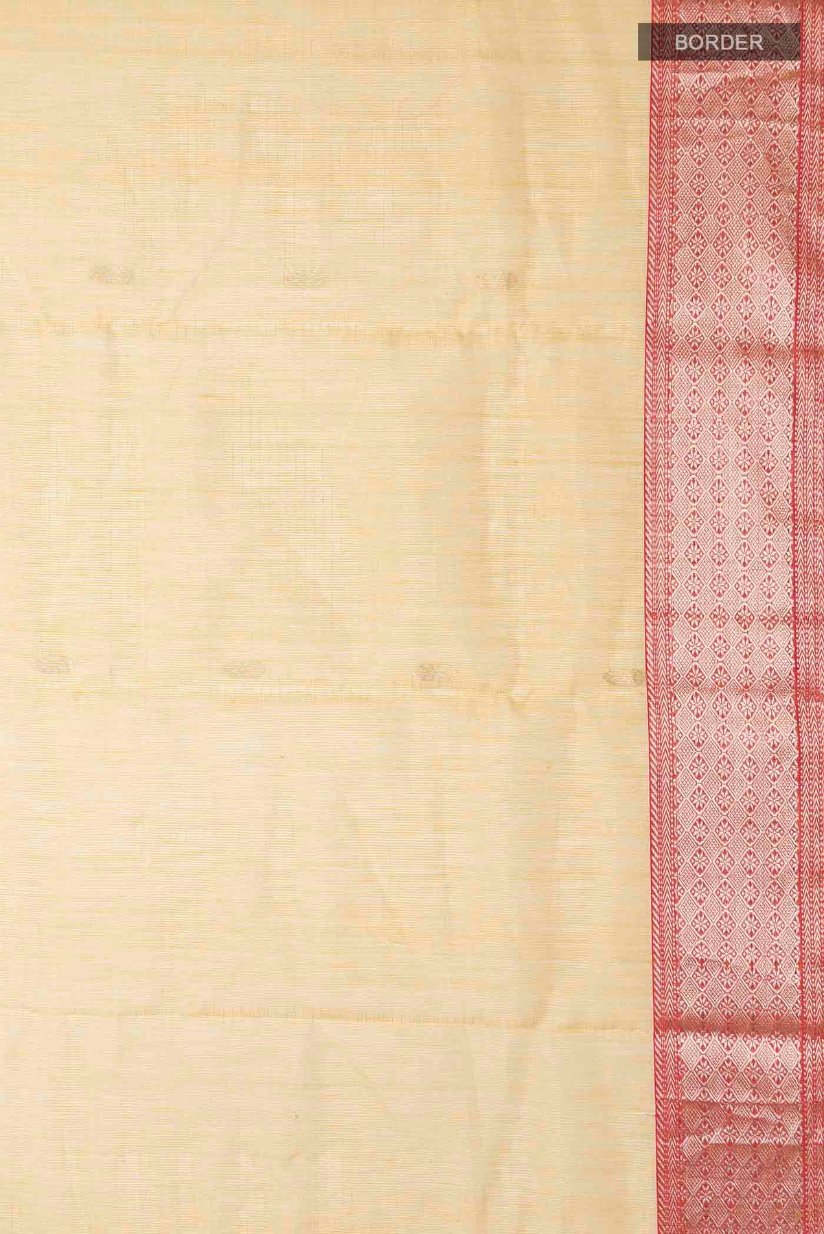 Border image of Yellow Maheshwari Silk Cotton Saree with Zari Butta on the body and Zari Border