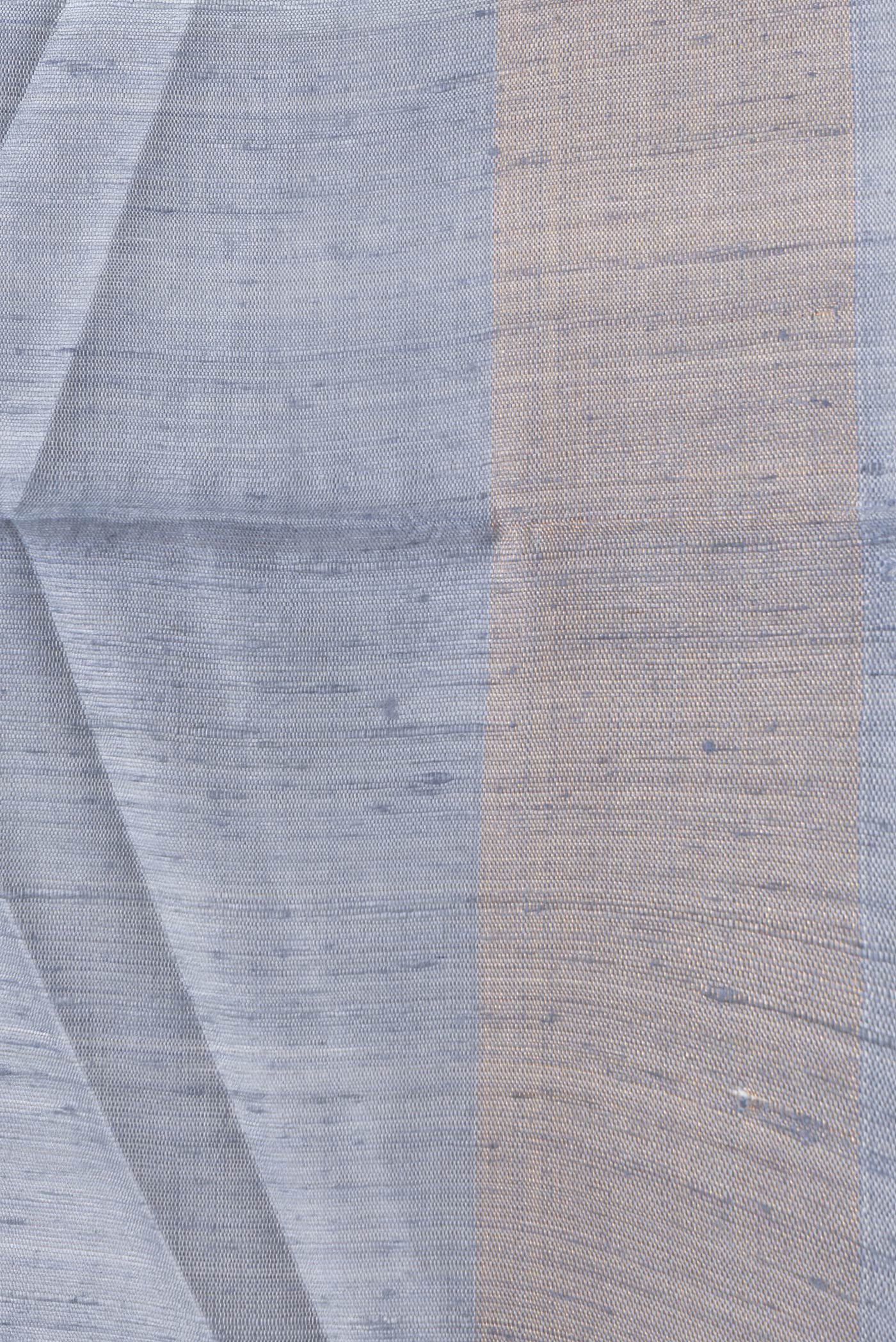 Border image of Grey Dual Tone Tussar Silk Saree with Plain Body and Zari Border. 