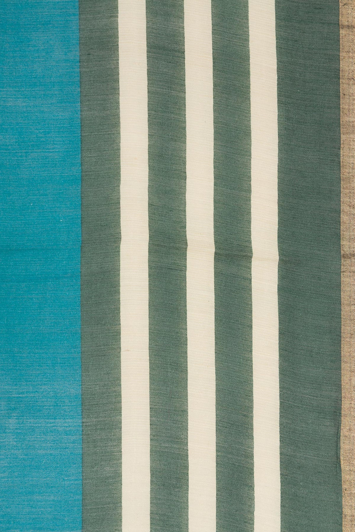 Border image of Peacock Blue Dual Tone Tussar Silk Saree with Embroidery on the body and Embroidery Border. 