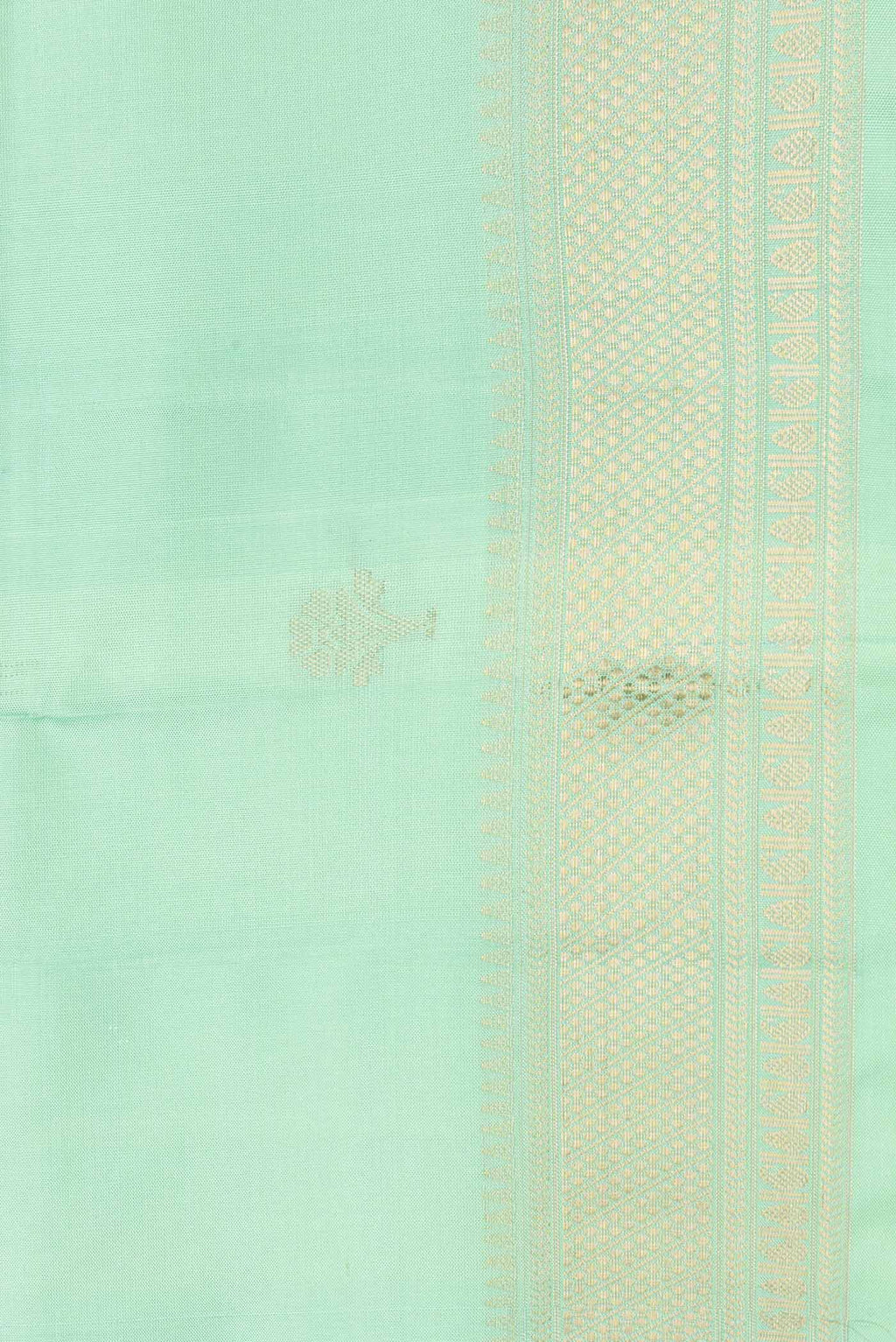 Border image of Pista Green Dual Tone Soft Silk Saree with Zari Butta on the body and Zari Border. 